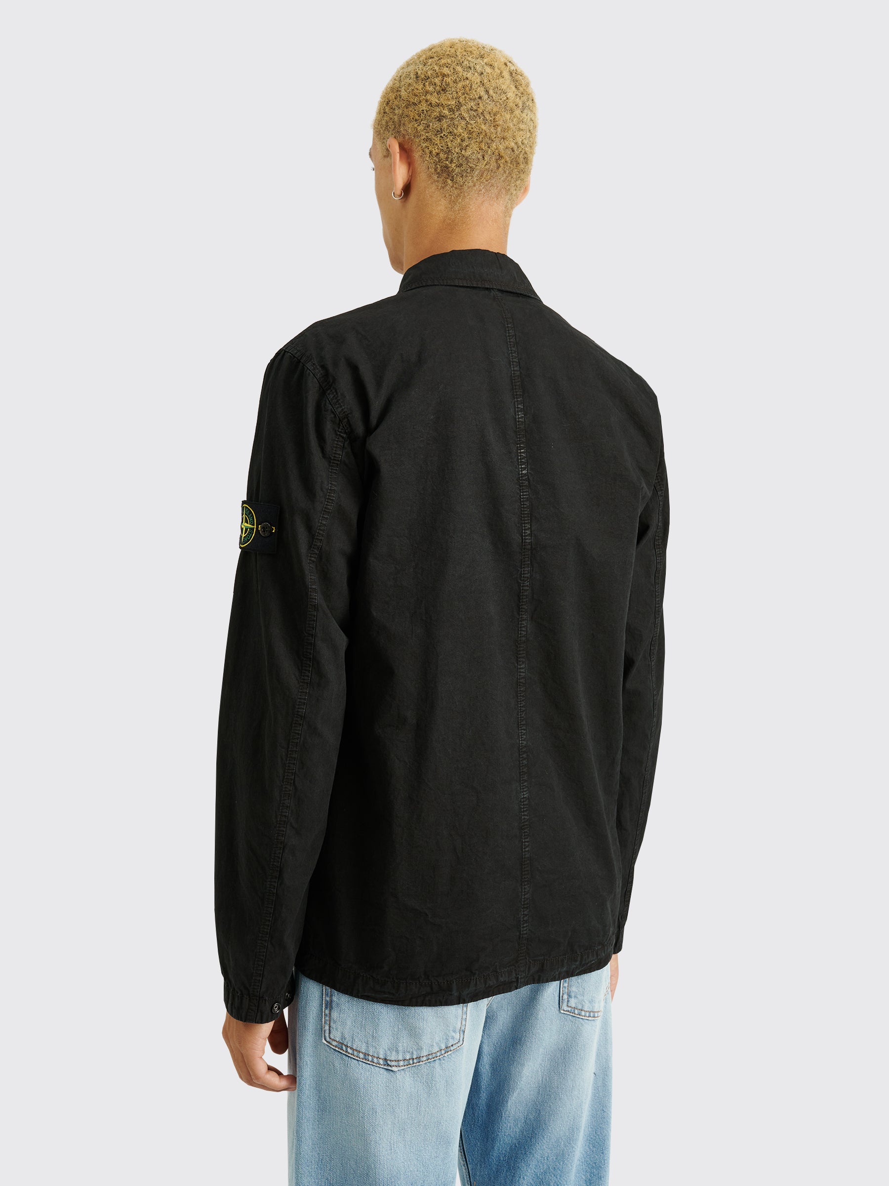 Stone Island GD Cotton Zip Overshirt Black