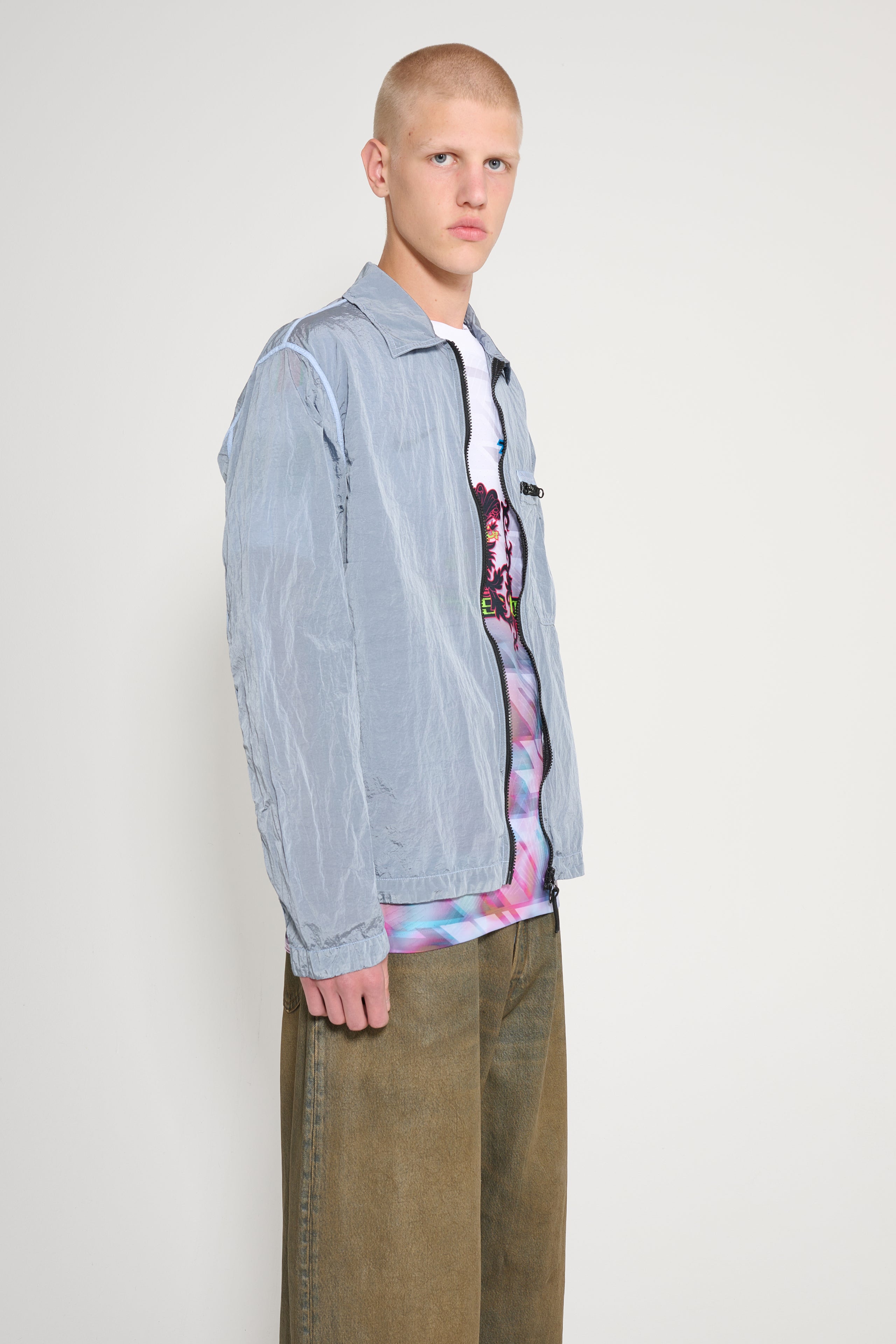 Stone Island Metal Nylon Overshirt Sky Blue