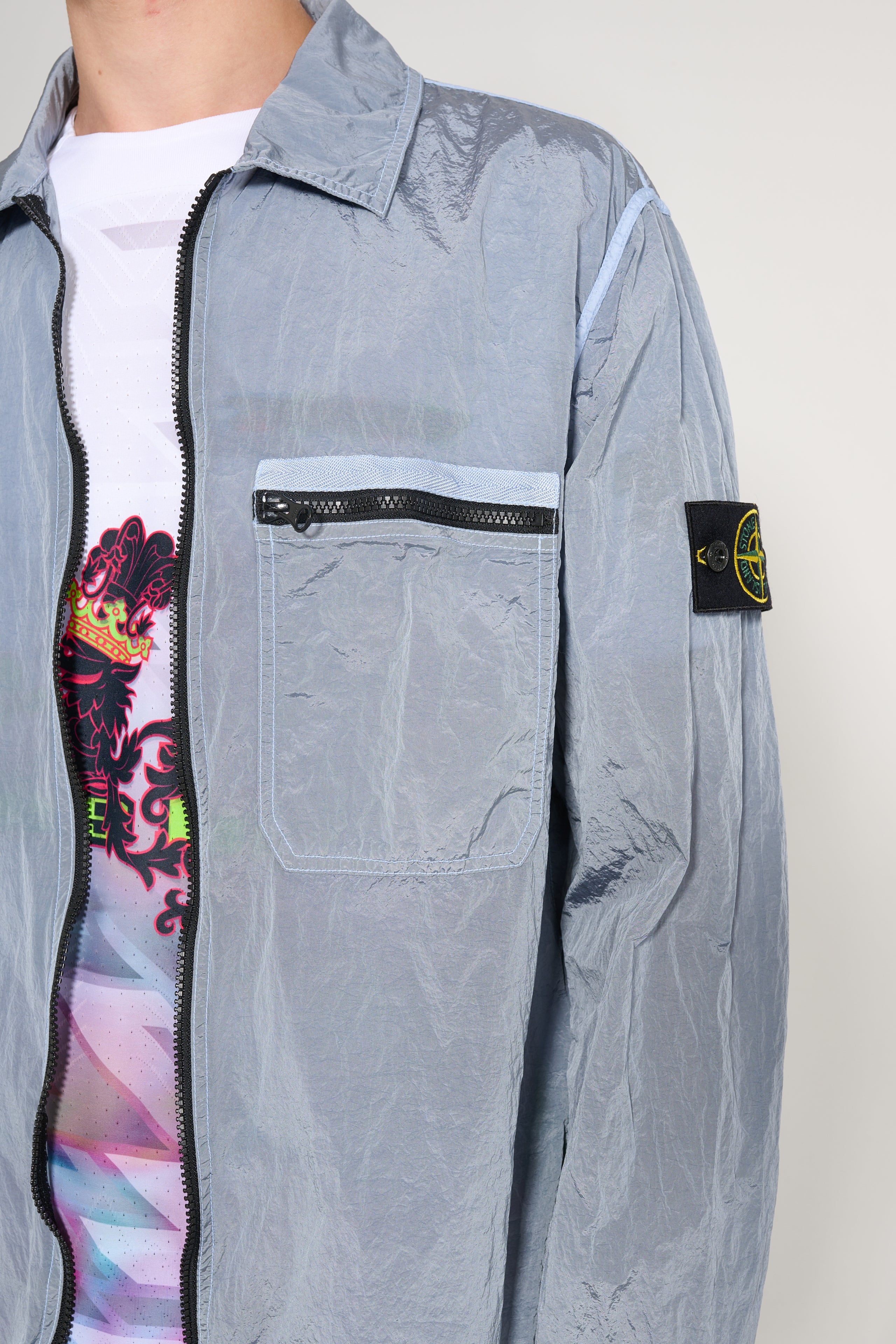 Stone Island Metal Nylon Overshirt Sky Blue