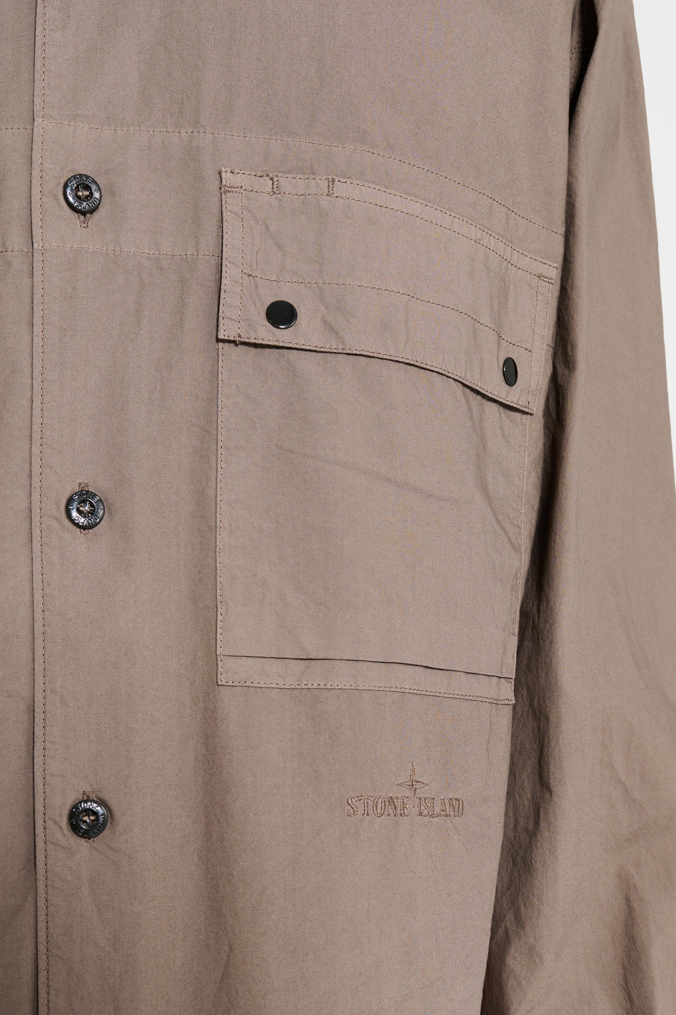 Stone Island Relaxed Fit Long Sleeve Shirt Walnut