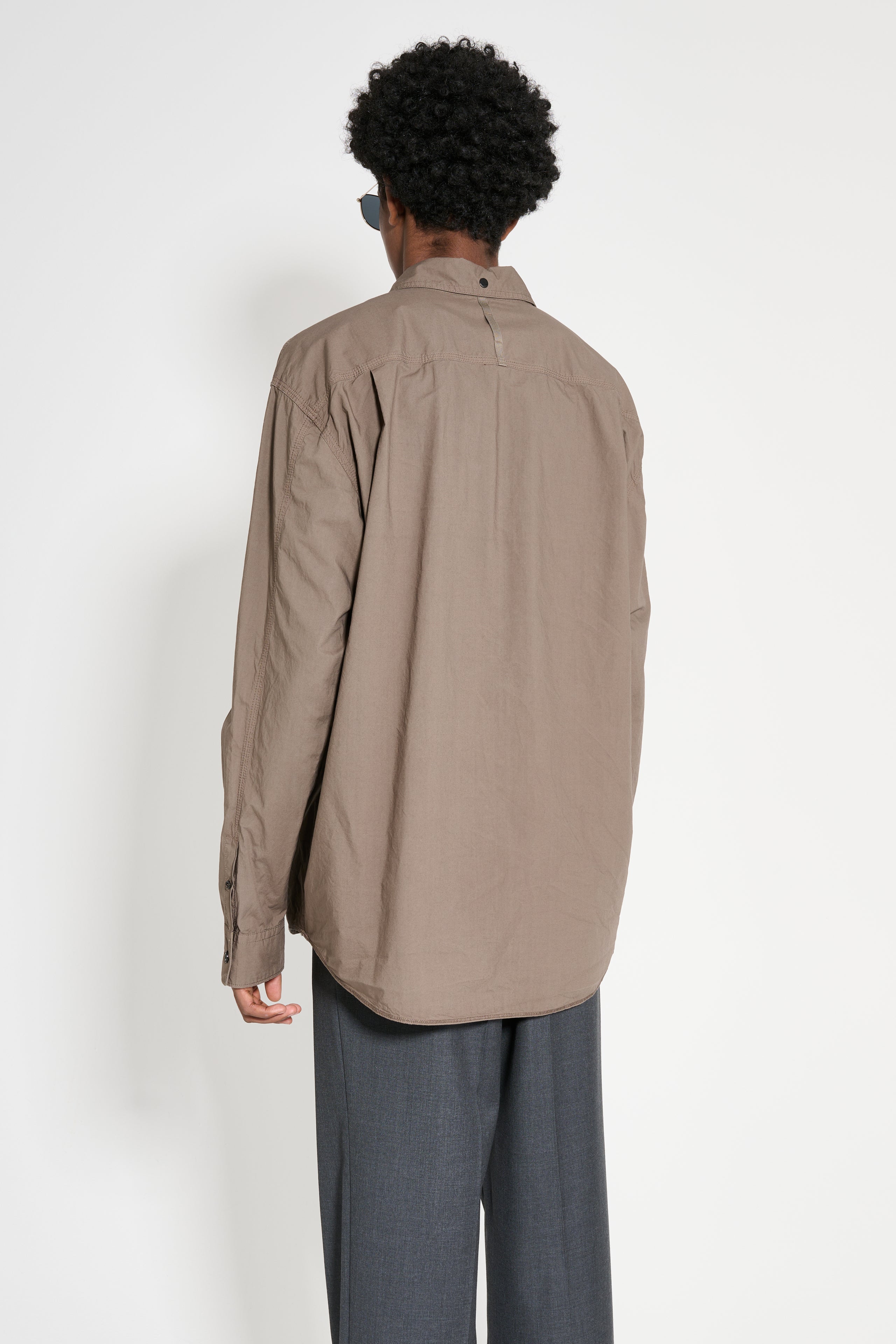 Stone Island Relaxed Fit Long Sleeve Shirt Walnut