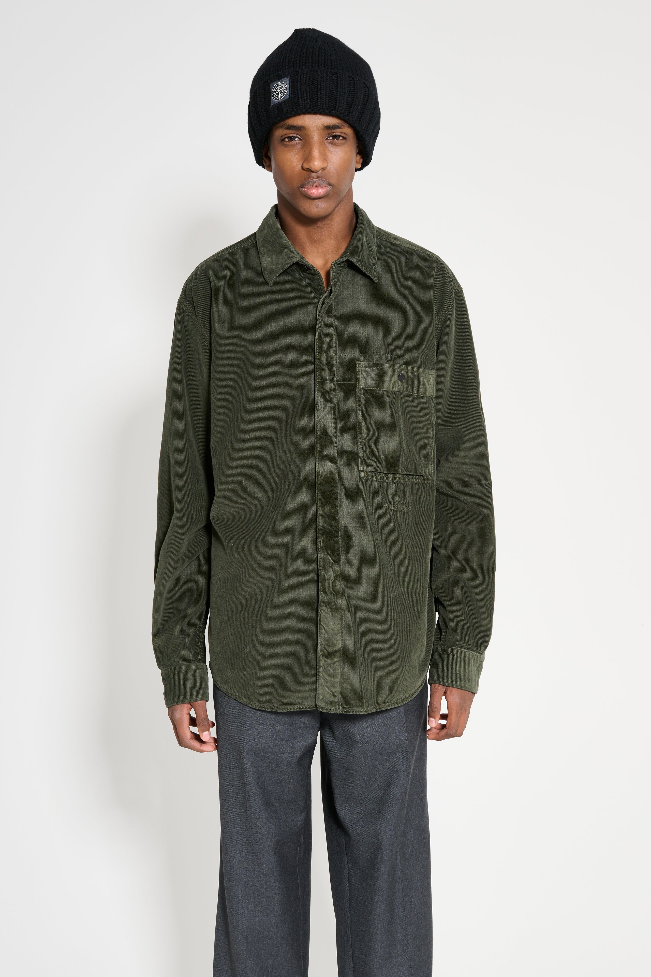 Stone Island Relaxed Fit Long Sleeve Shirt Corduroy Musk