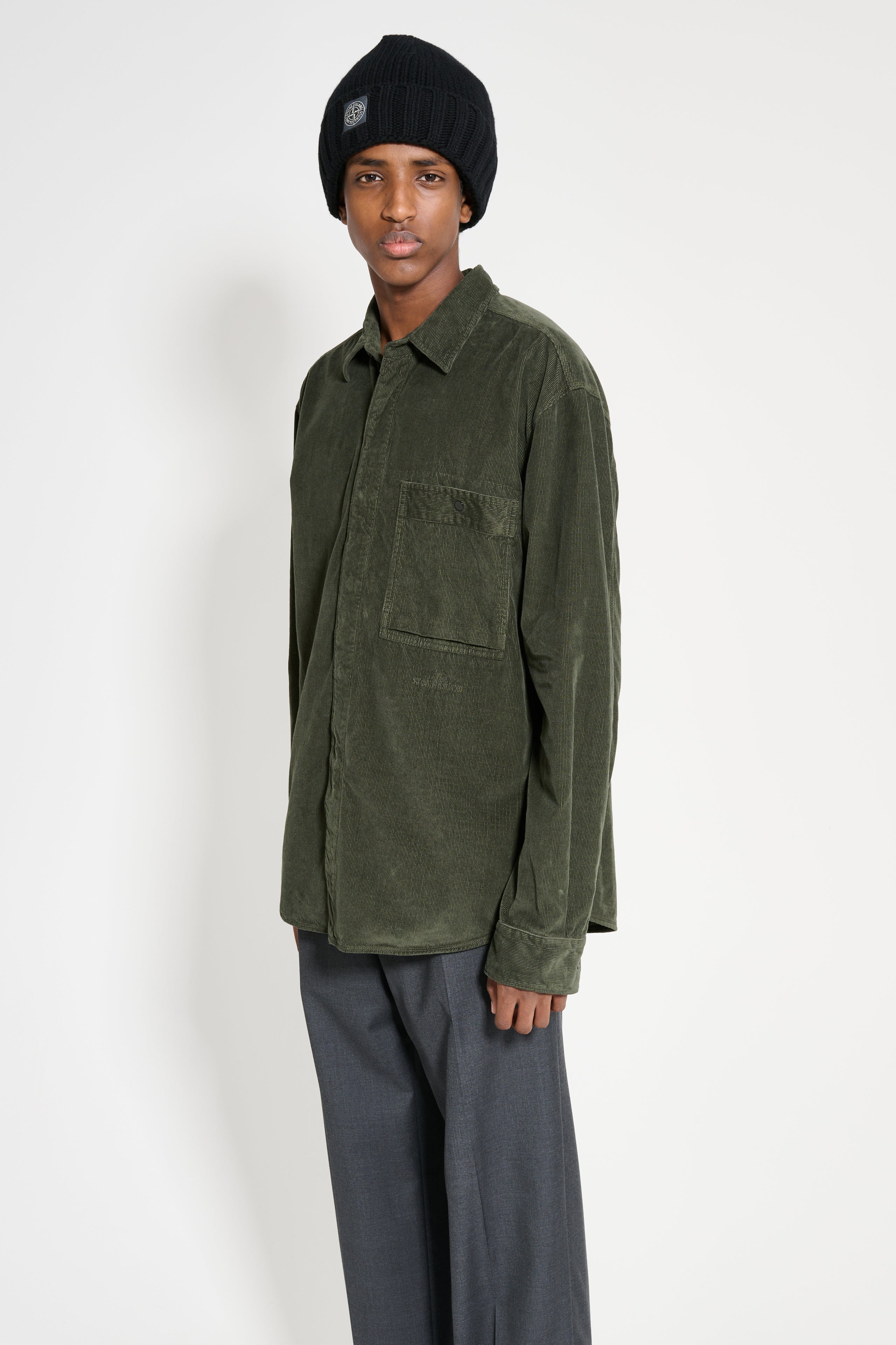 Stone Island Relaxed Fit Long Sleeve Shirt Corduroy Musk