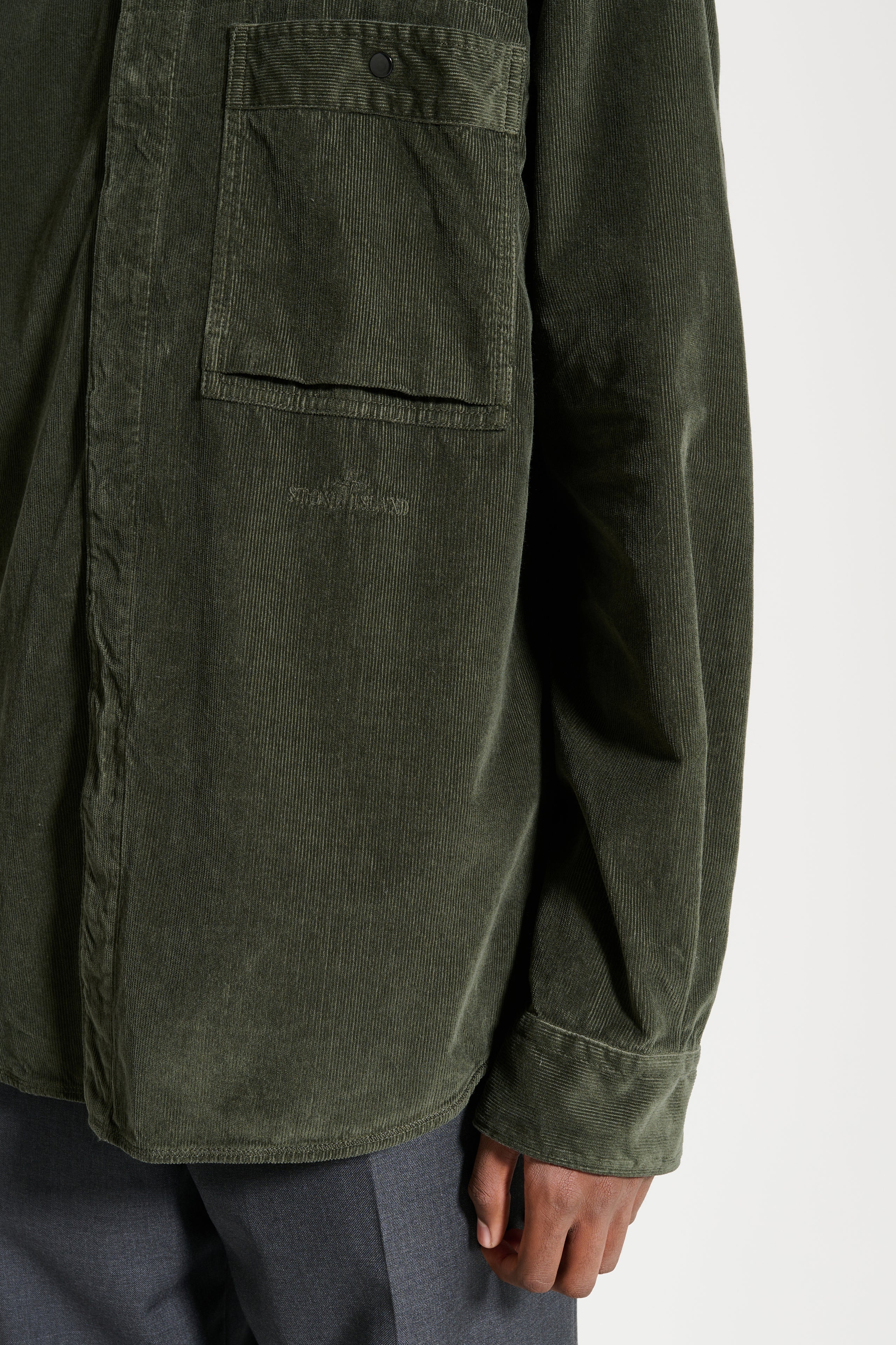 Stone Island Relaxed Fit Long Sleeve Shirt Corduroy Musk