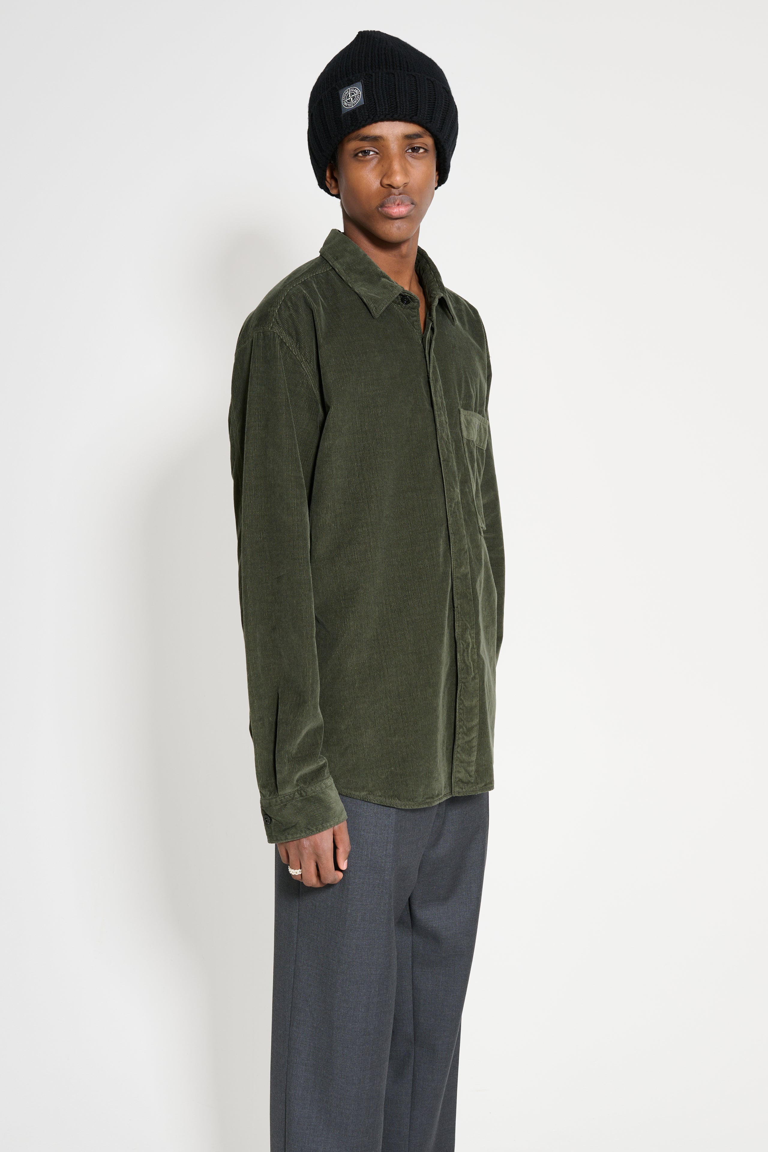 Stone Island Relaxed Fit Long Sleeve Shirt Corduroy Musk