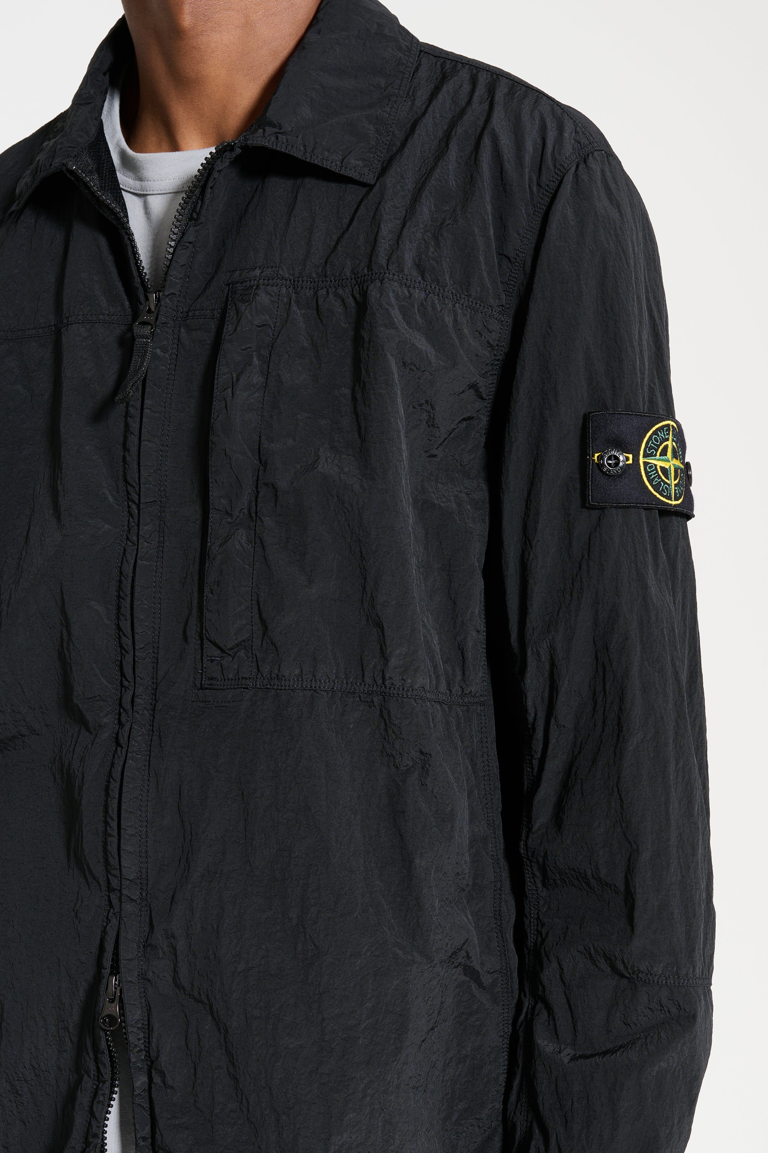 Stone Island Zip Overshirt Black