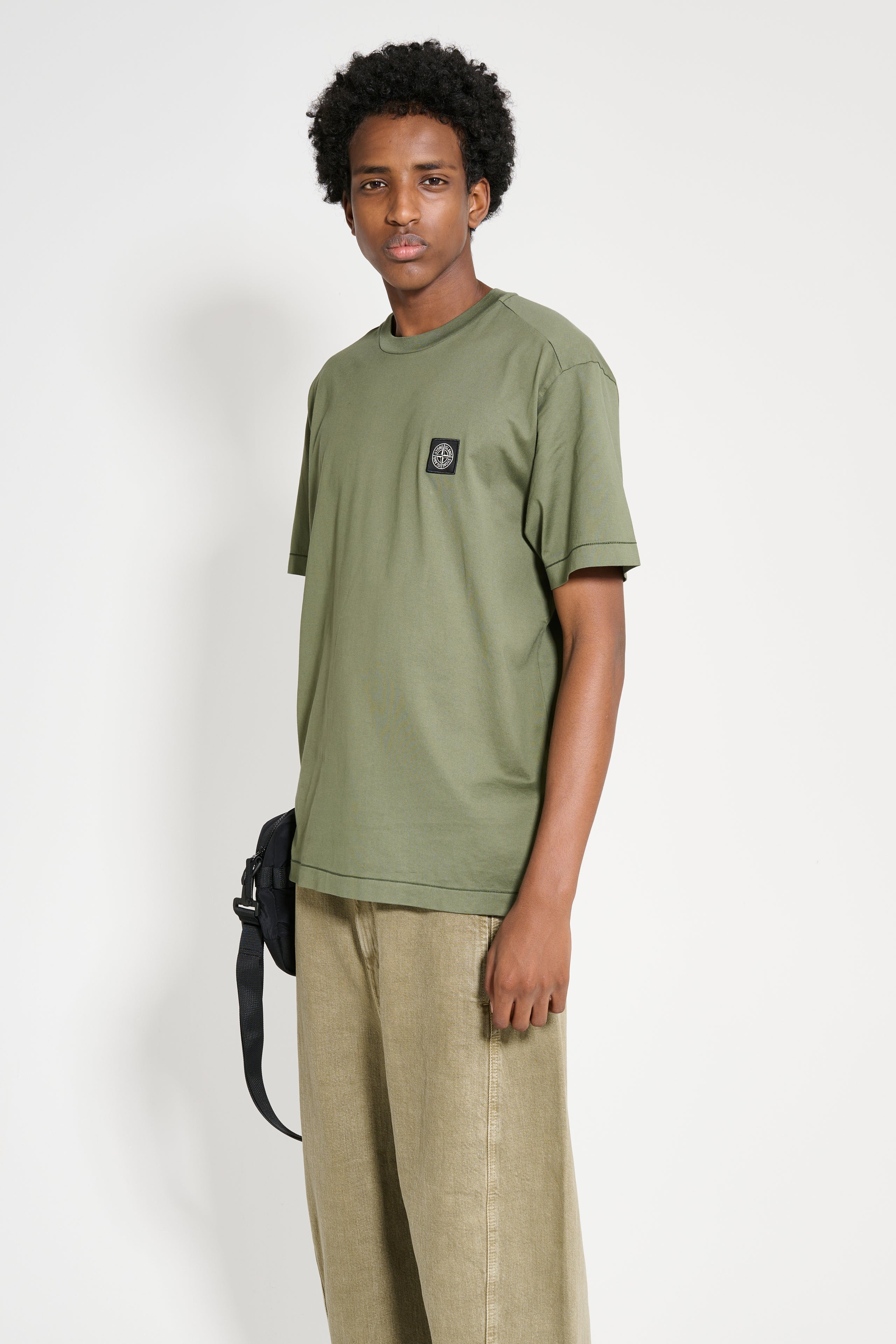 Stone Island Compass Patch Logo T-shirt Musk