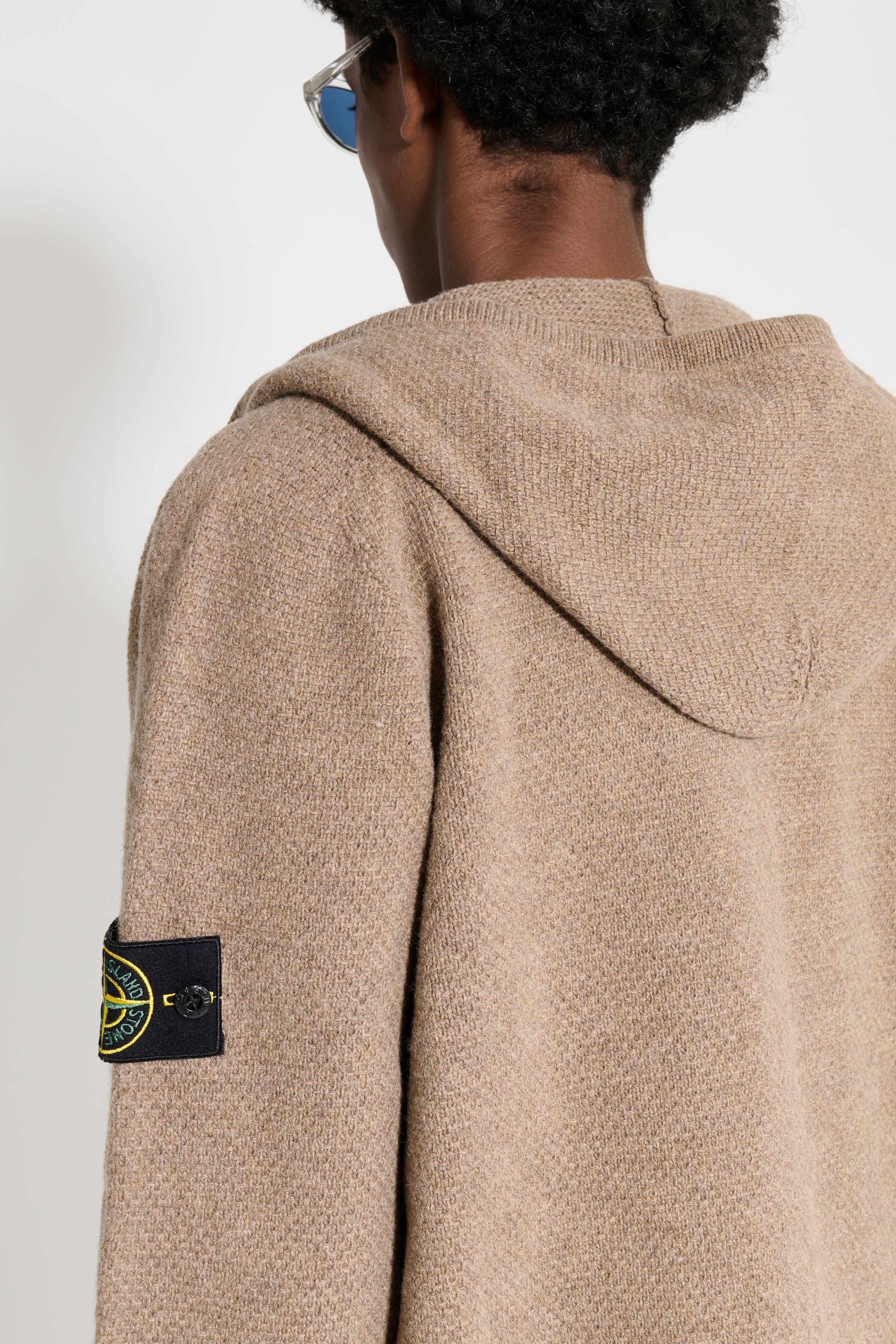 Stone Island Hooded Full Zip Cardigan Walnut