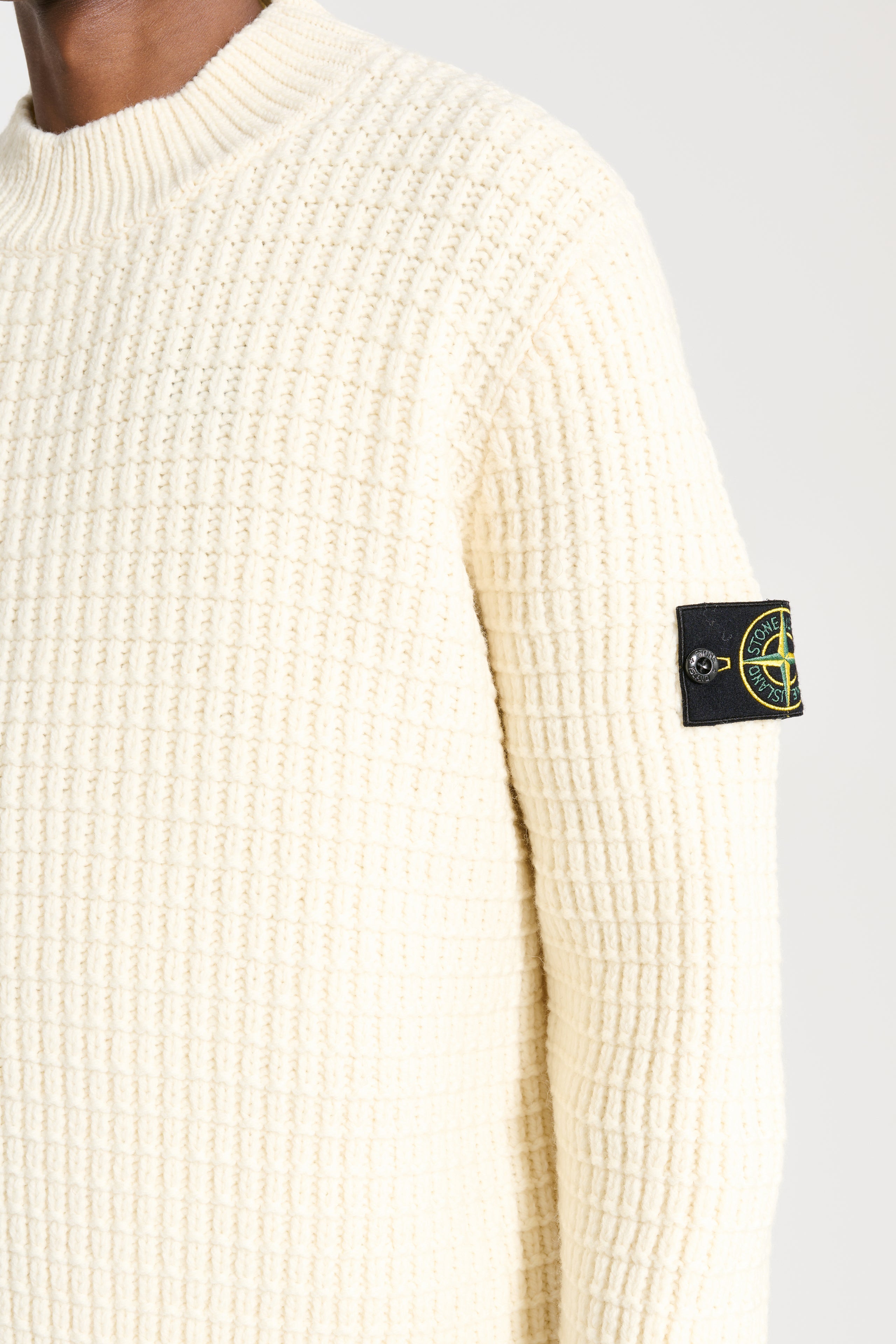 Stone Island Knitted Double Weave Sweater Natural