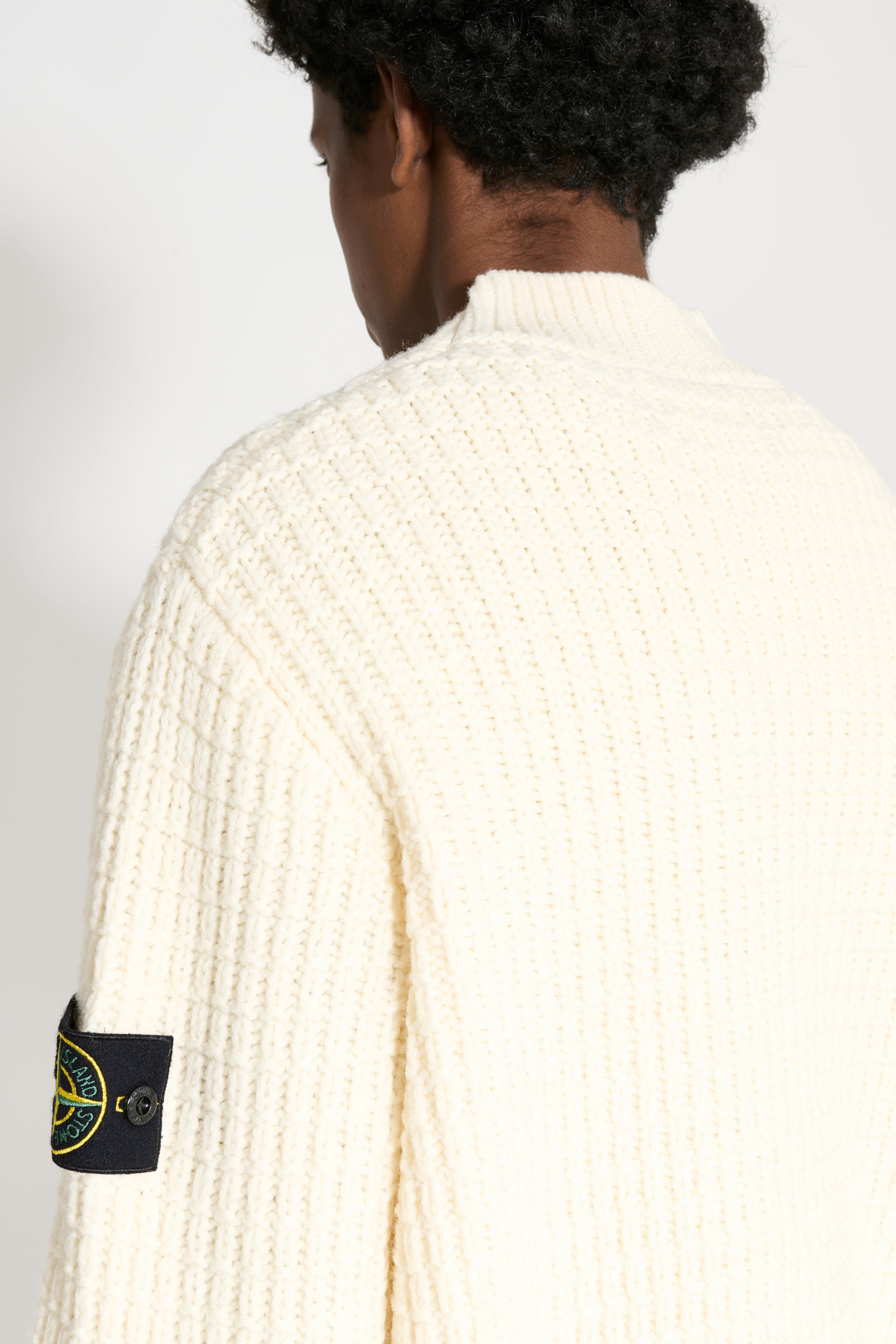 Stone Island Knitted Double Weave Sweater Natural