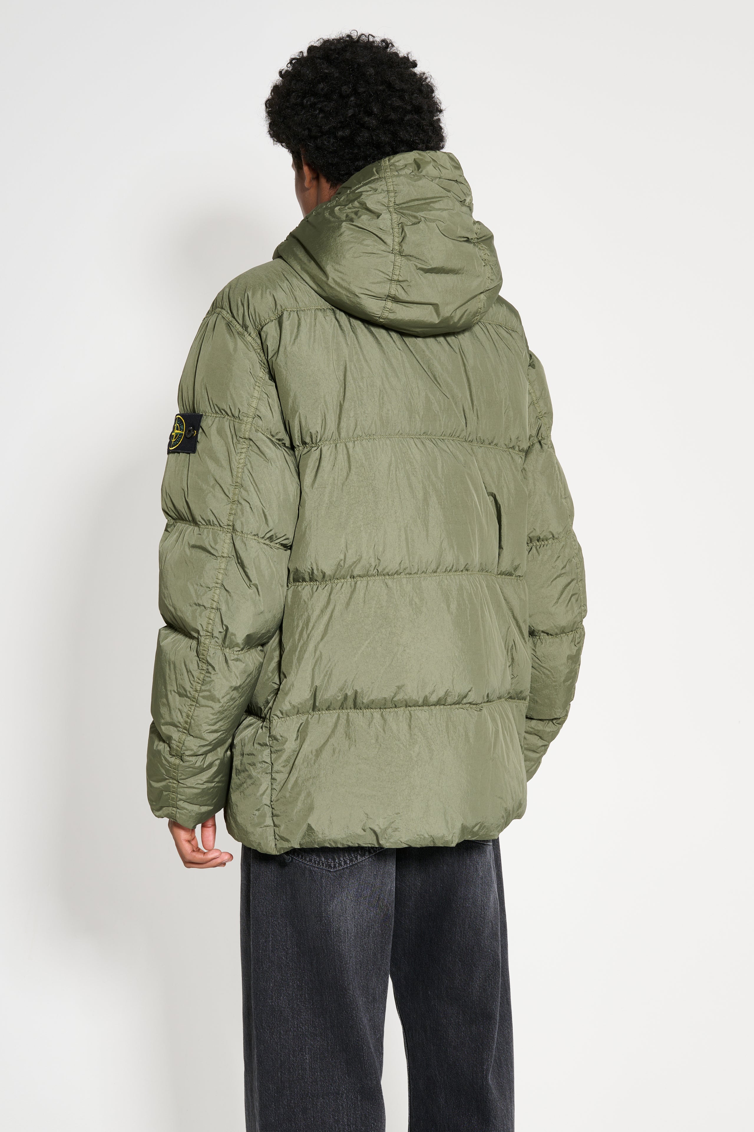 Stone Island GD Crinkle Reps Hooded Down Jacket Musk