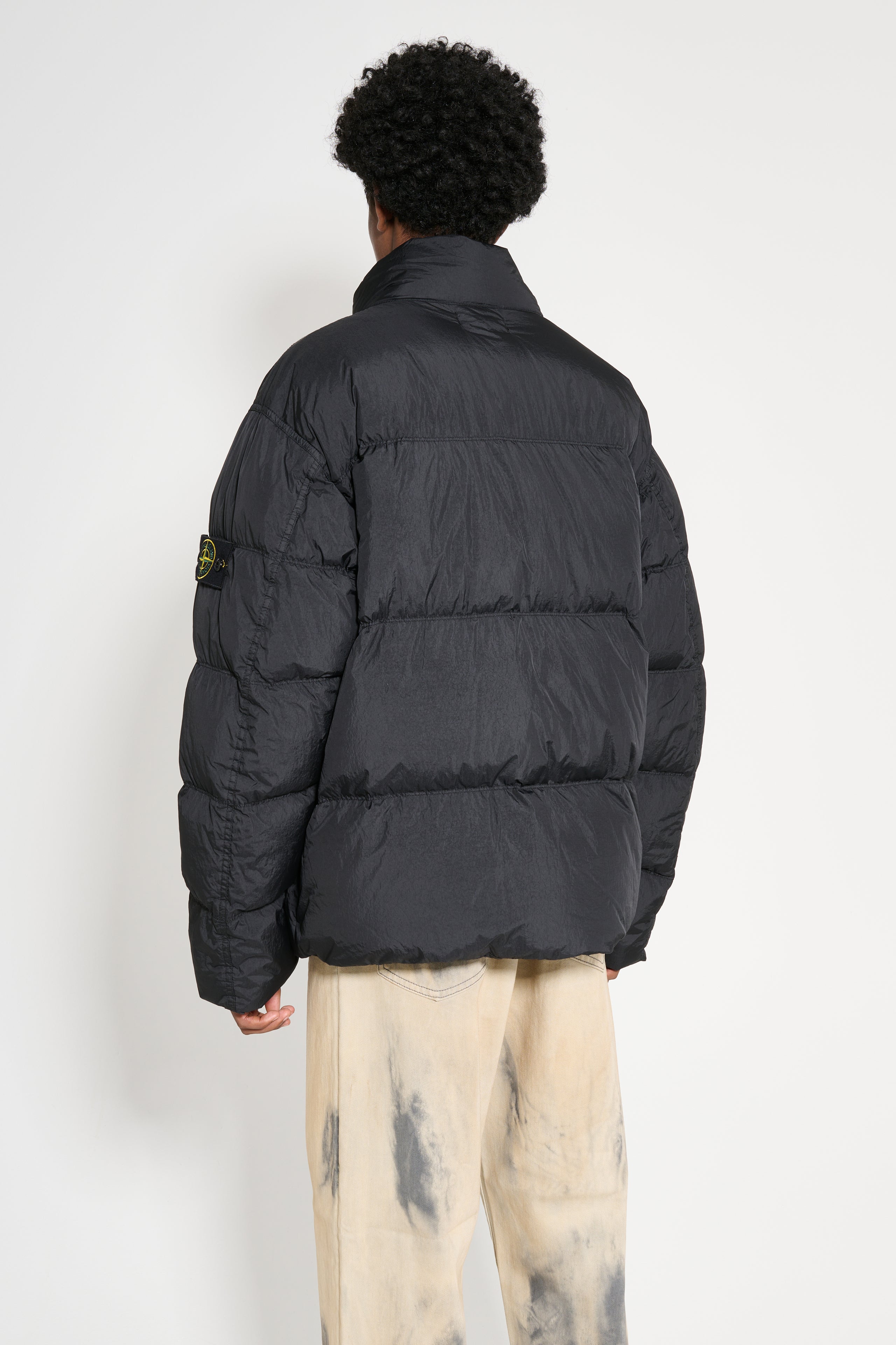 Stone Island GD Crinkle Reps Down Jacket Black