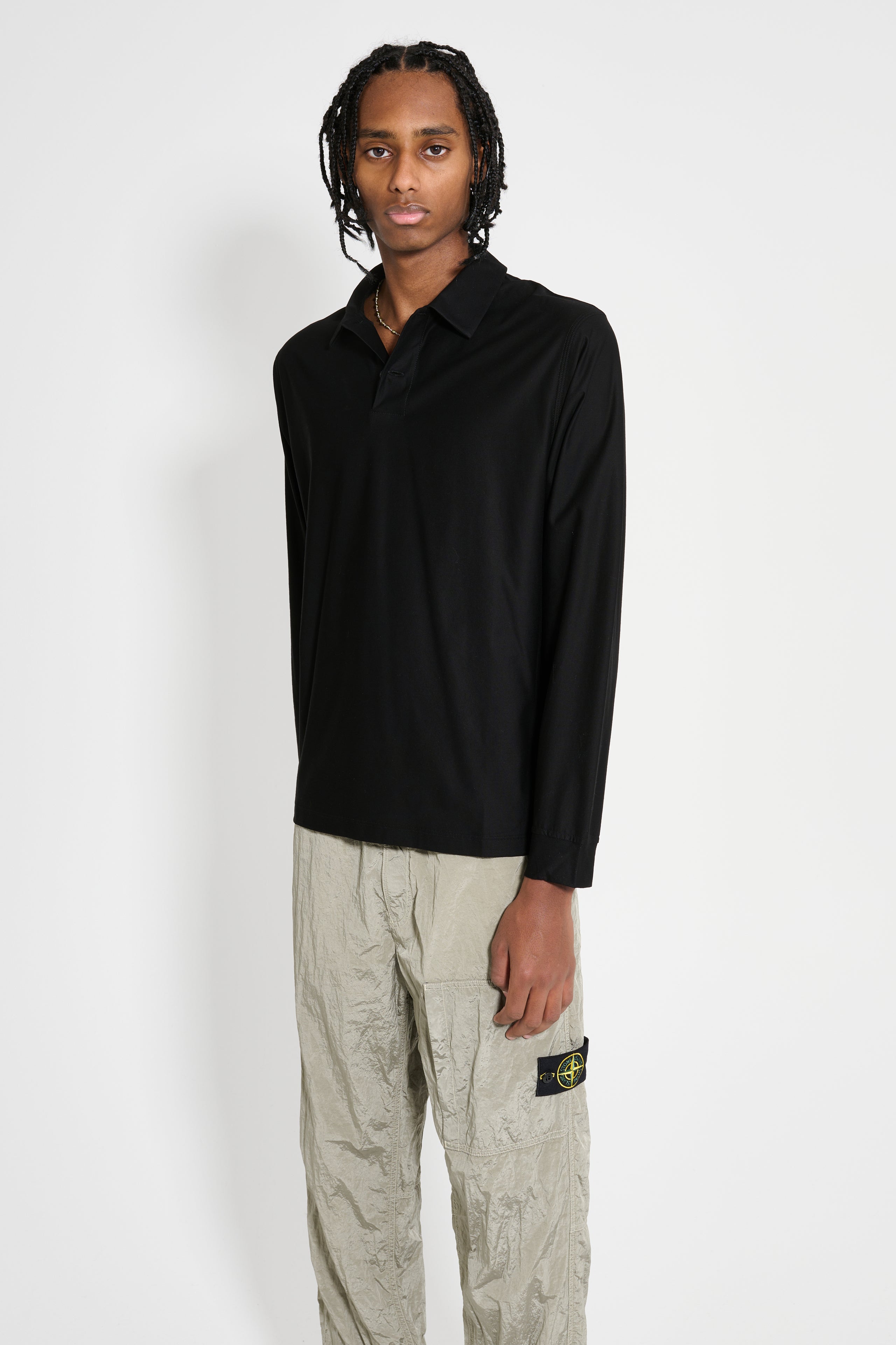 Stone Island Ghost Polo Shirt M/Lunga Black