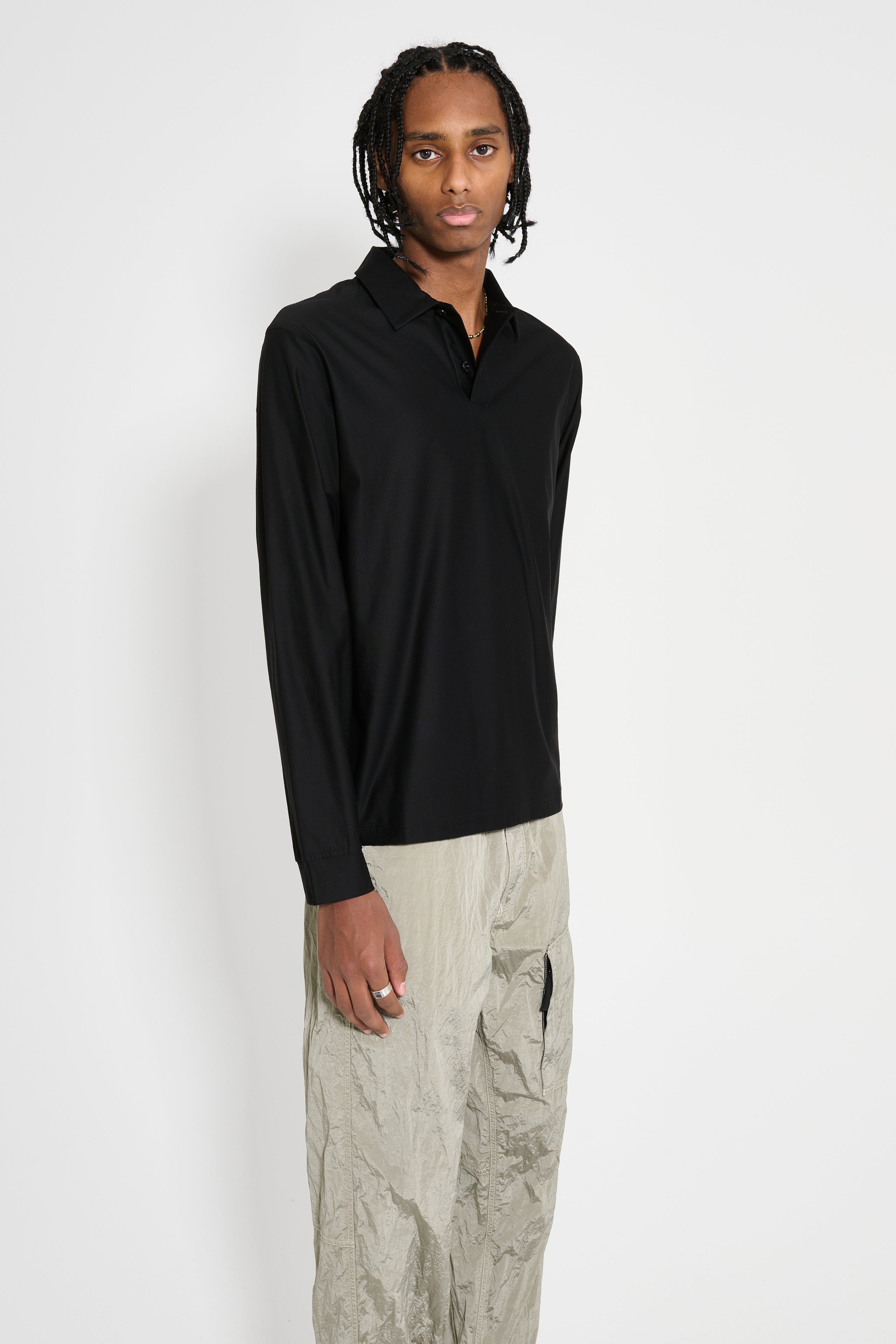 Stone Island Ghost Polo Shirt M/Lunga Black