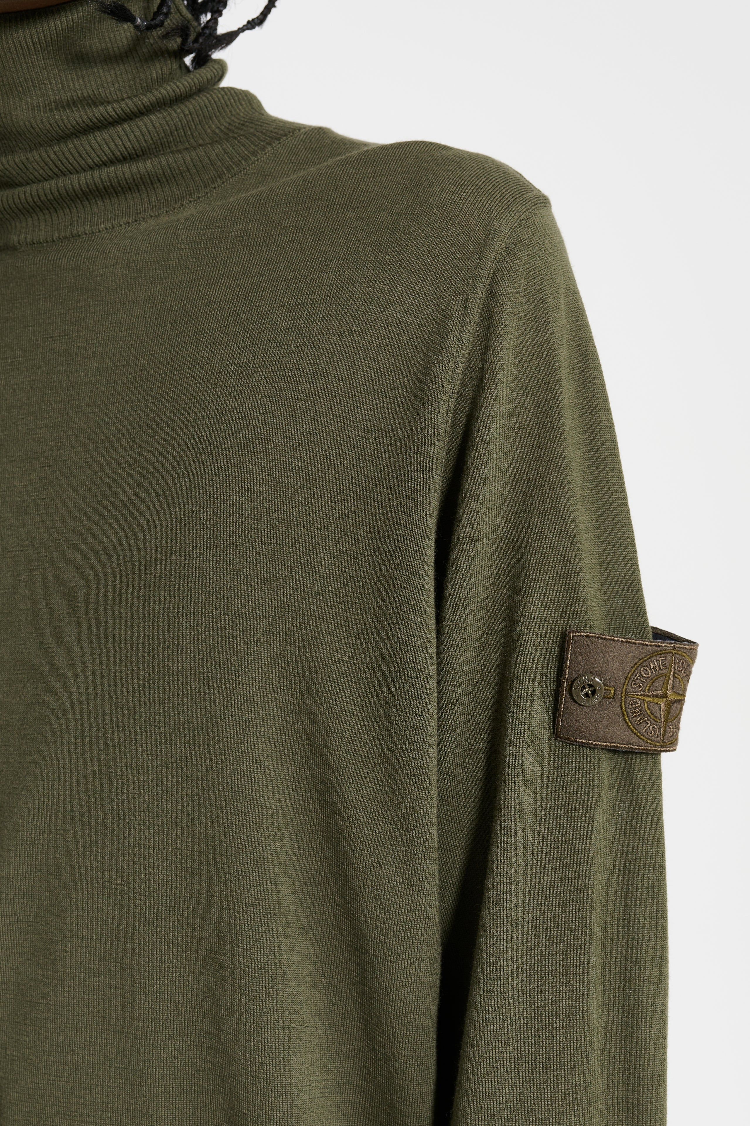 Stone Island Ghost Knitted Wool Sweater Military Green