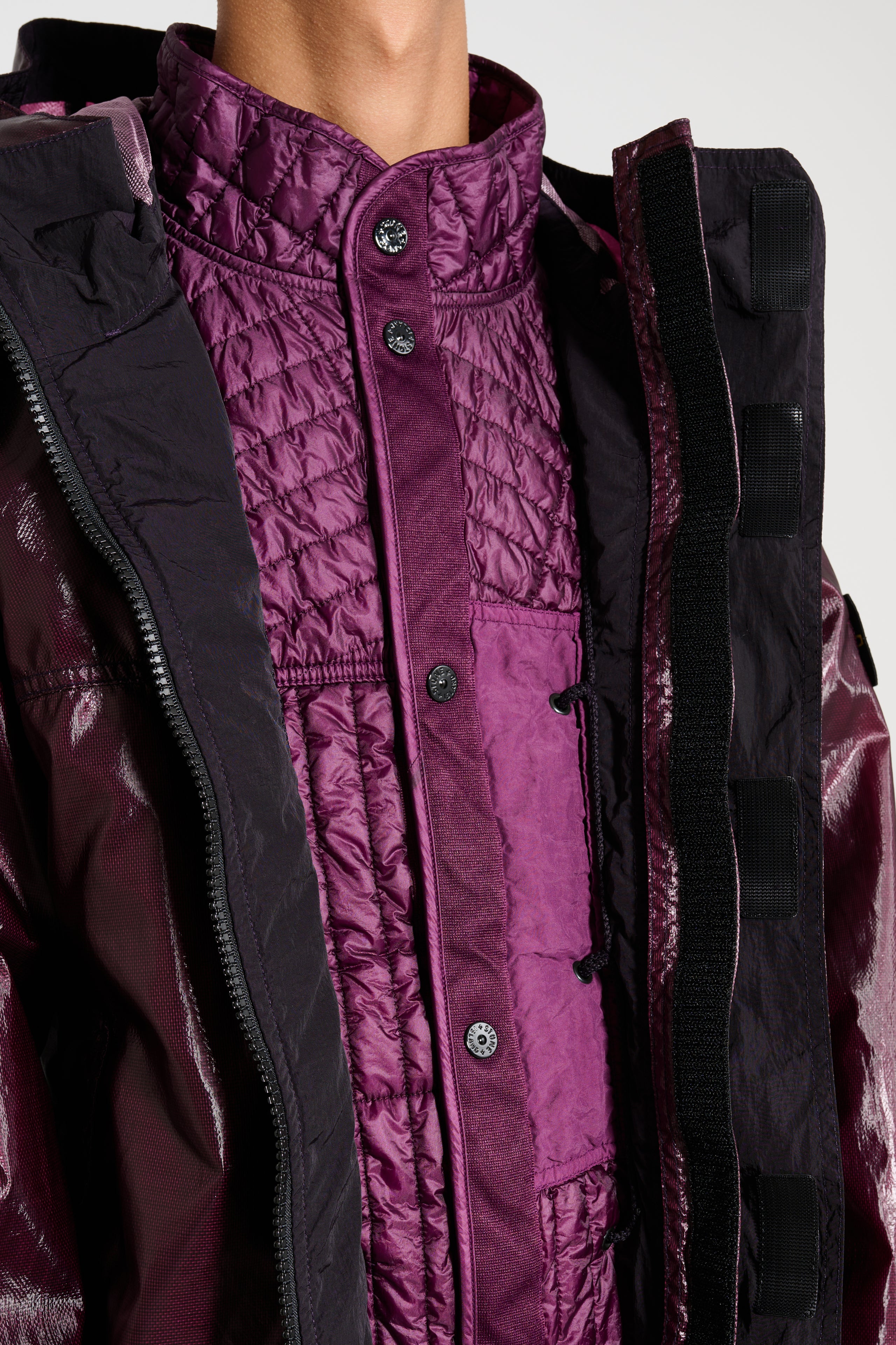 Stone Island Detachable Jacket Dark Burgundy