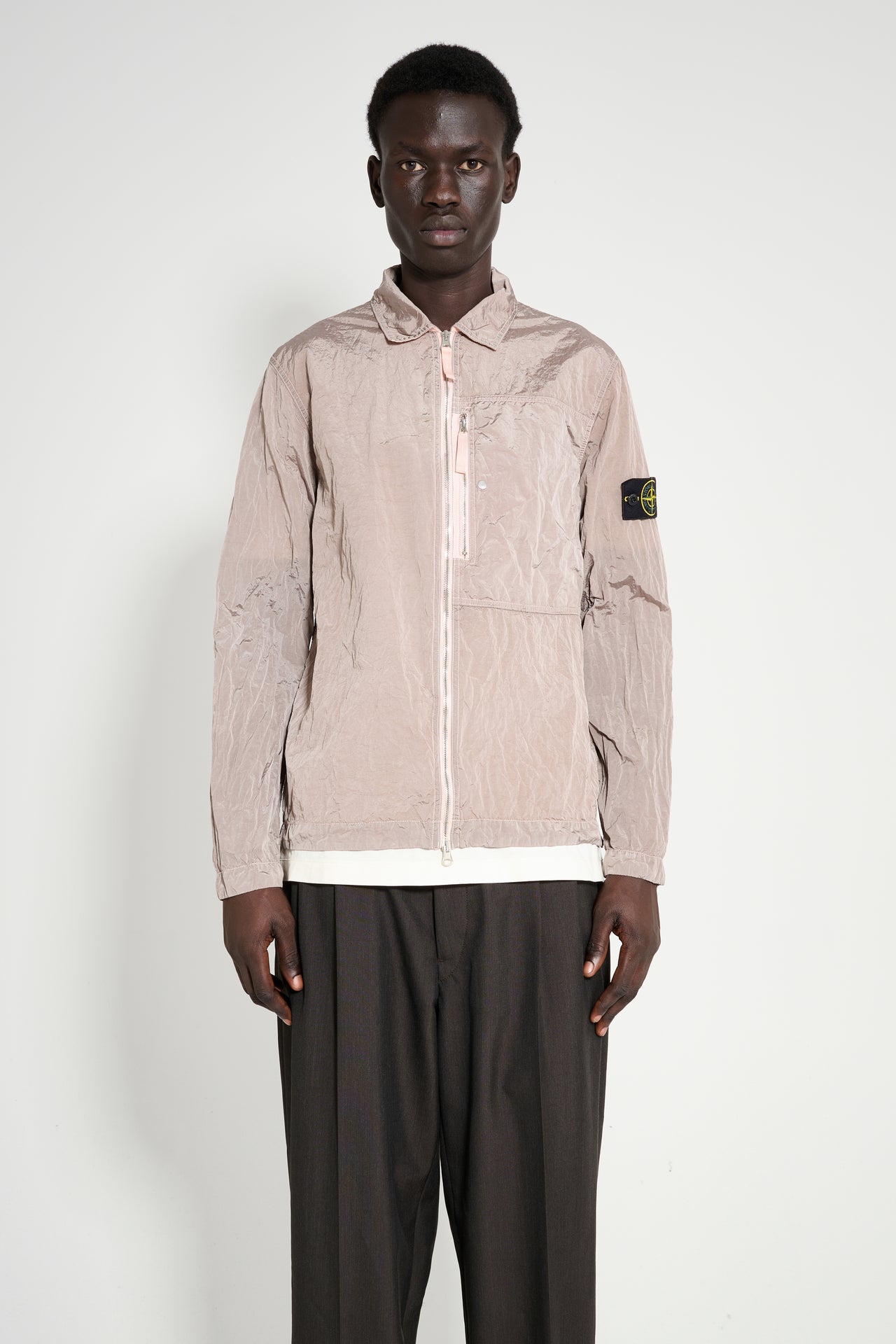 Stone Island Nylon Overshirt Antique Rose