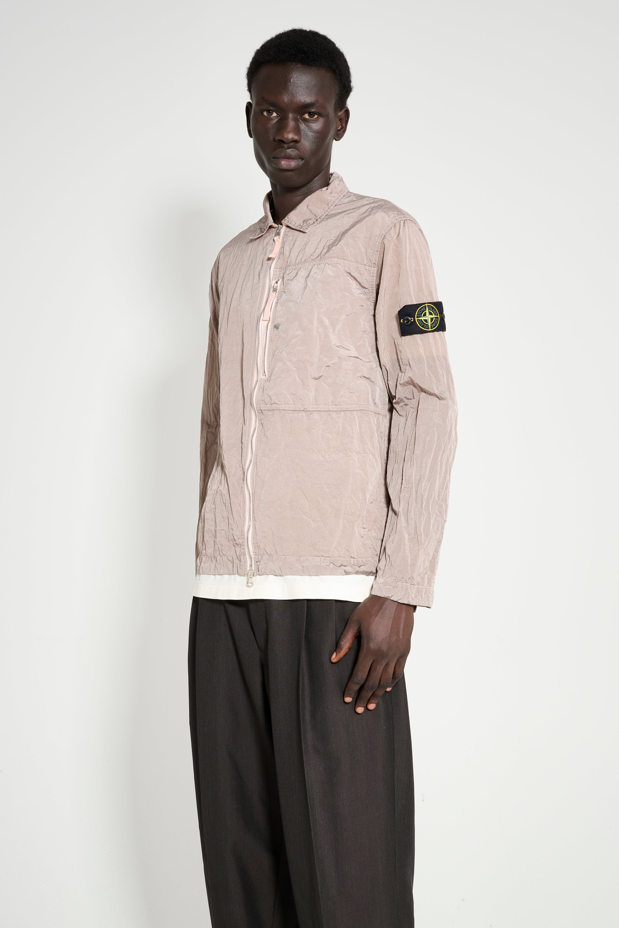 Stone Island Nylon Overshirt Antique Rose