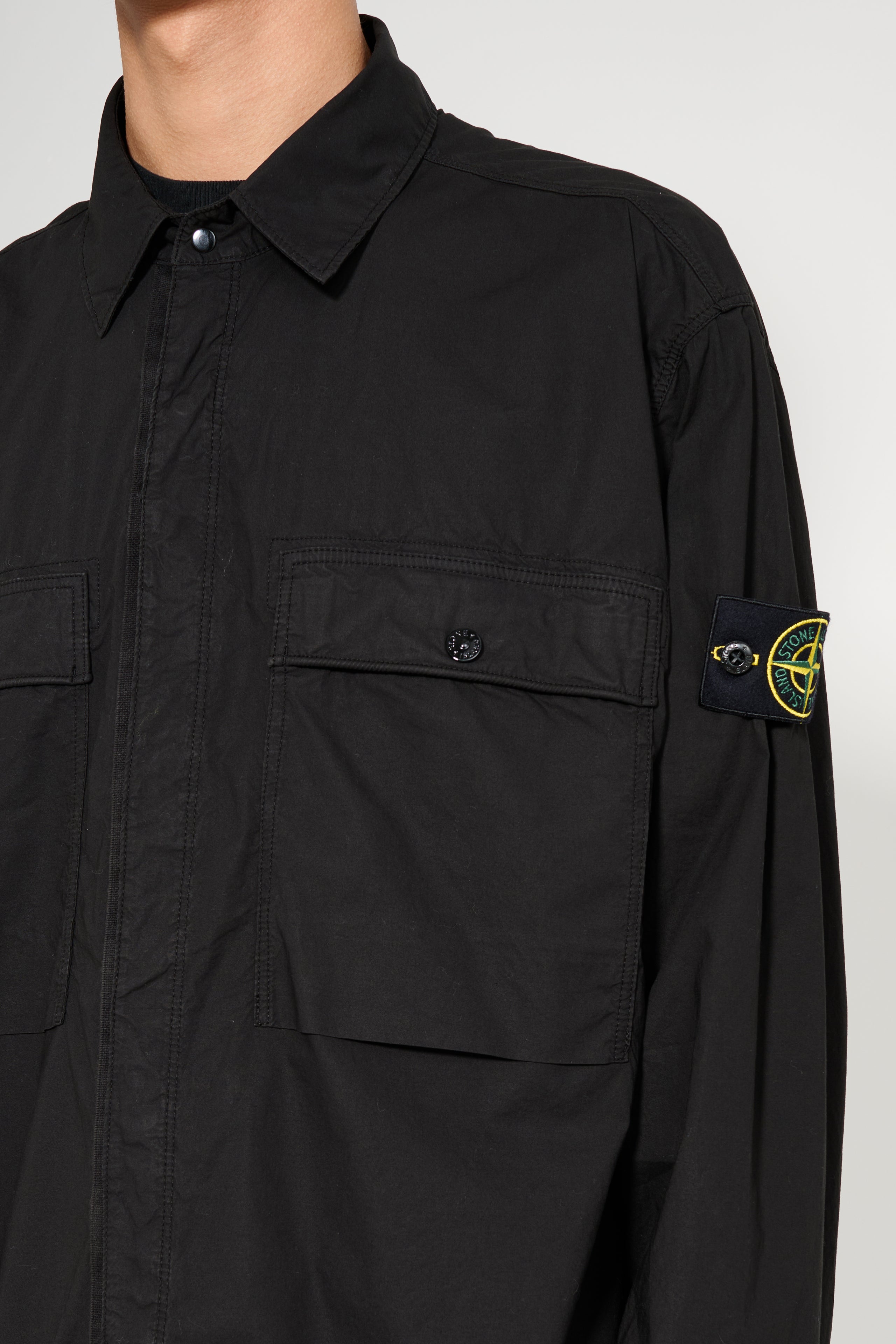 Stone Island Cotton Overshirt Black