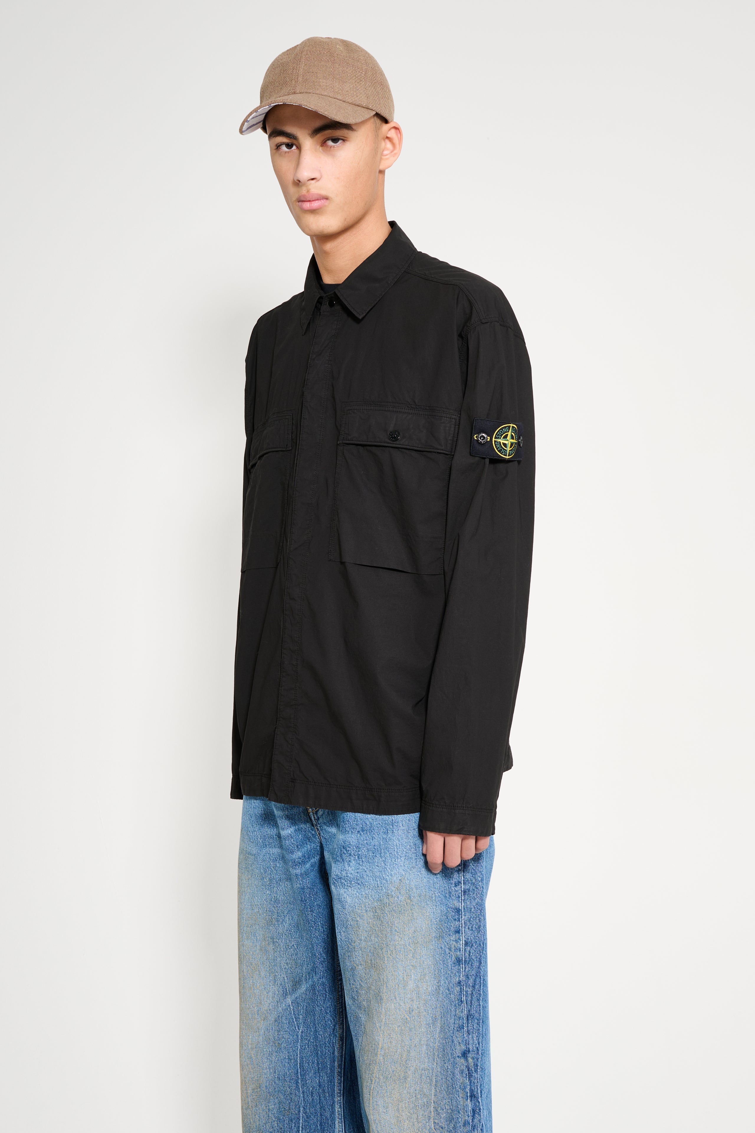 Stone Island Cotton Overshirt Black