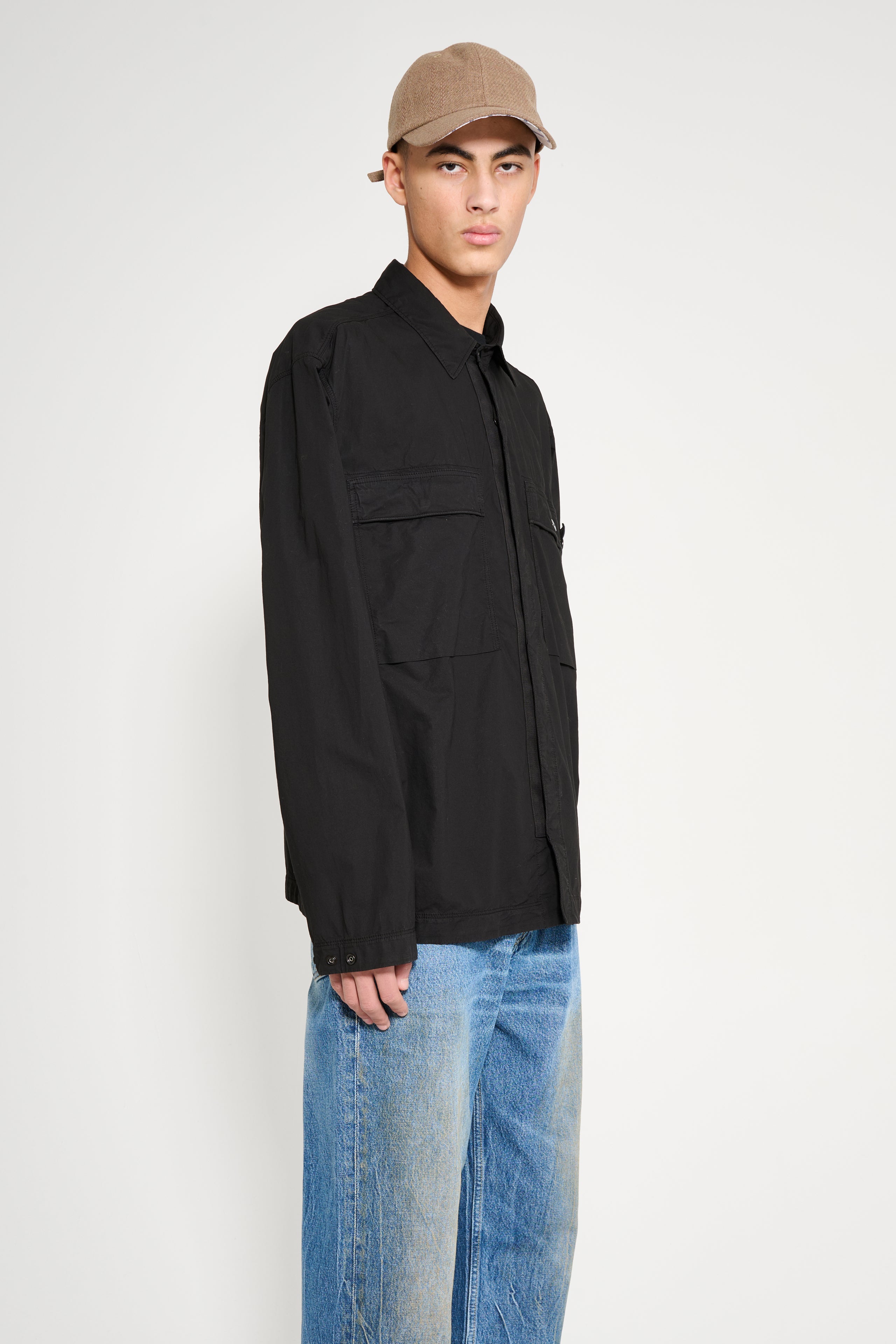 Stone Island Cotton Overshirt Black