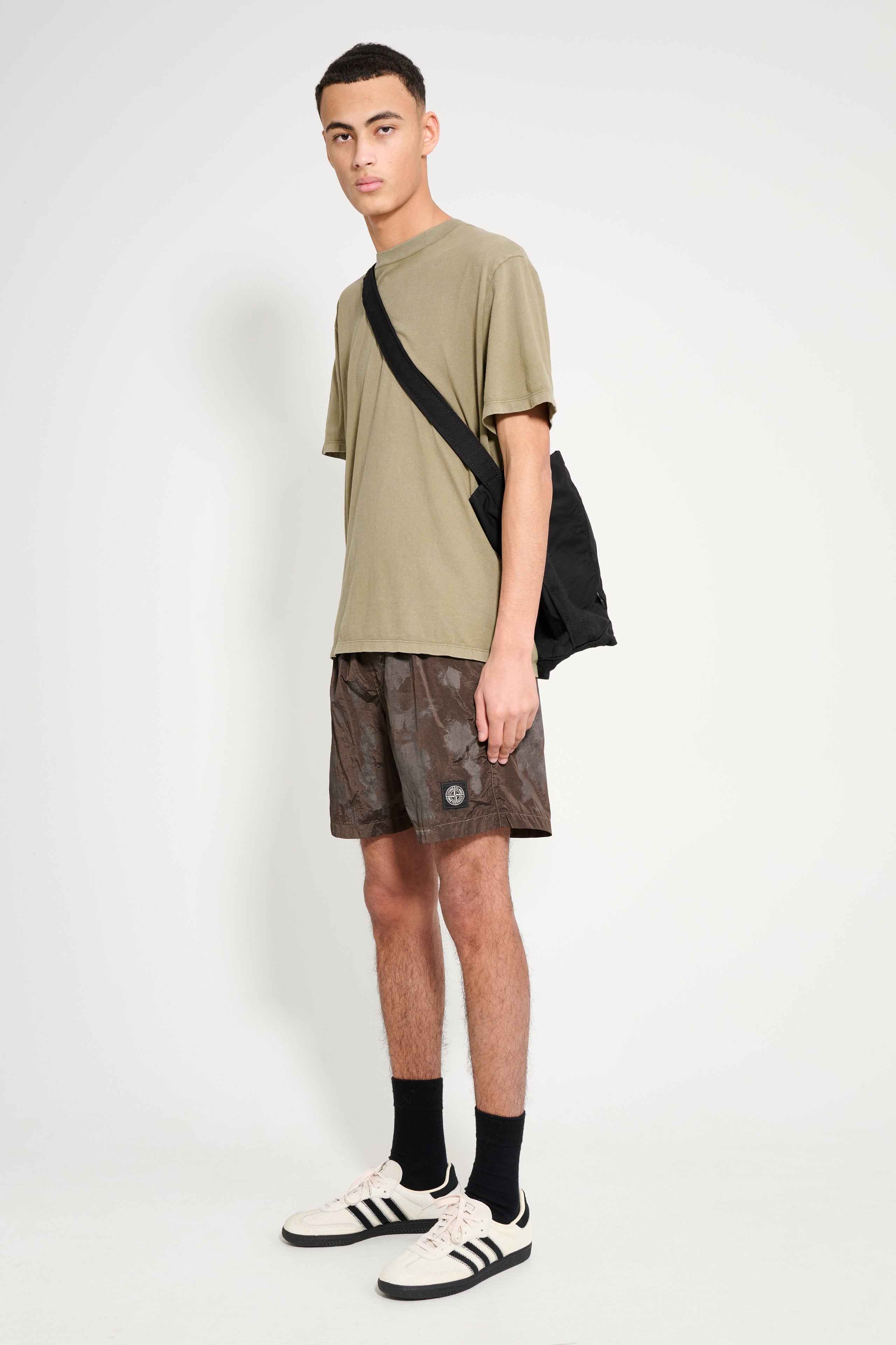 Stone Island Camo Shorts Military Green