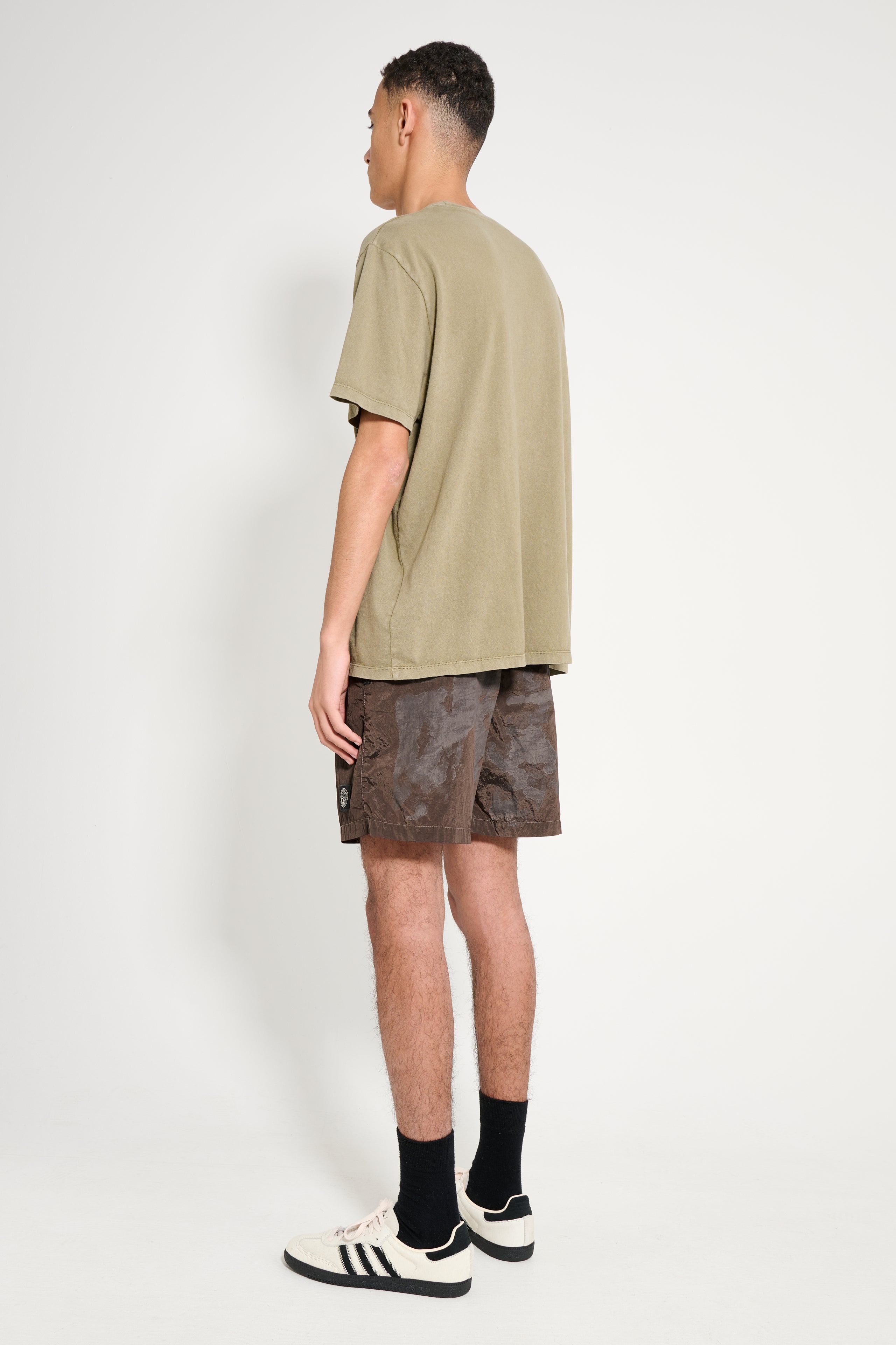 Stone Island Camo Shorts Military Green