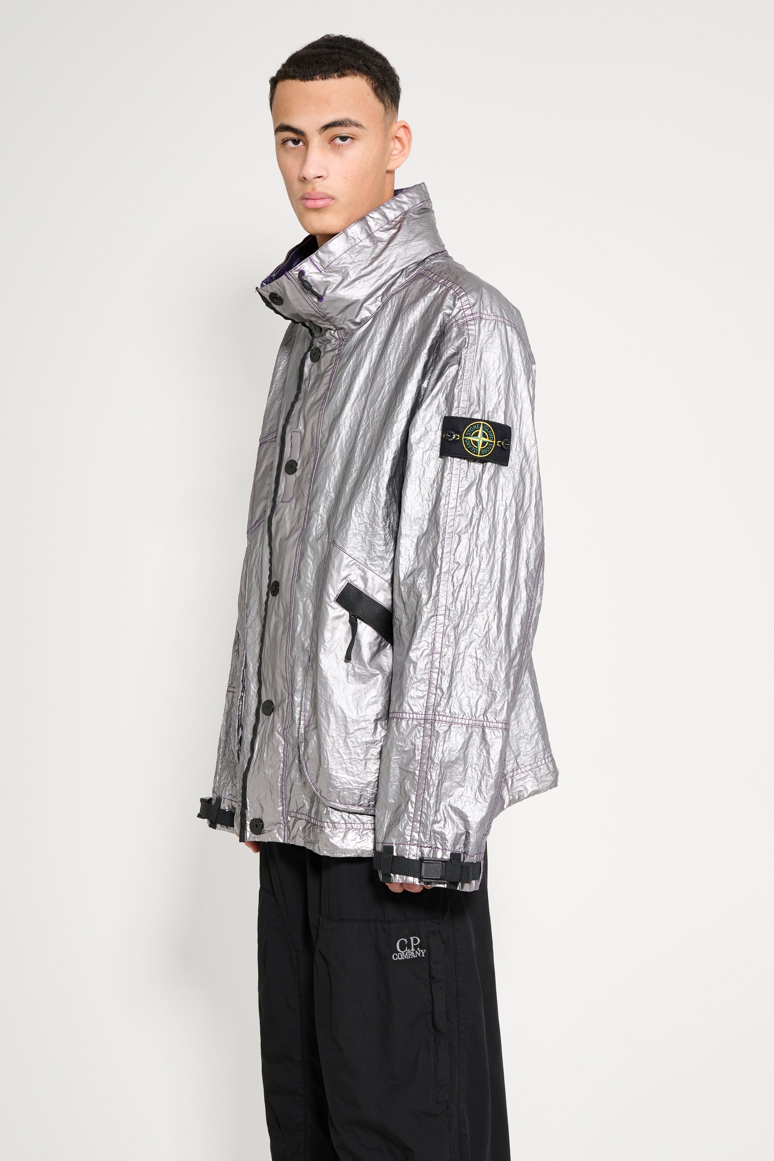 Stone Island Metal-Cover Jacket Silver / Lavender