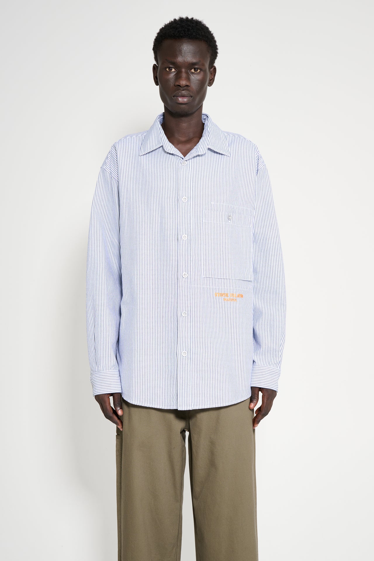 Stone Island Marina Striped Shirt Blue Marine