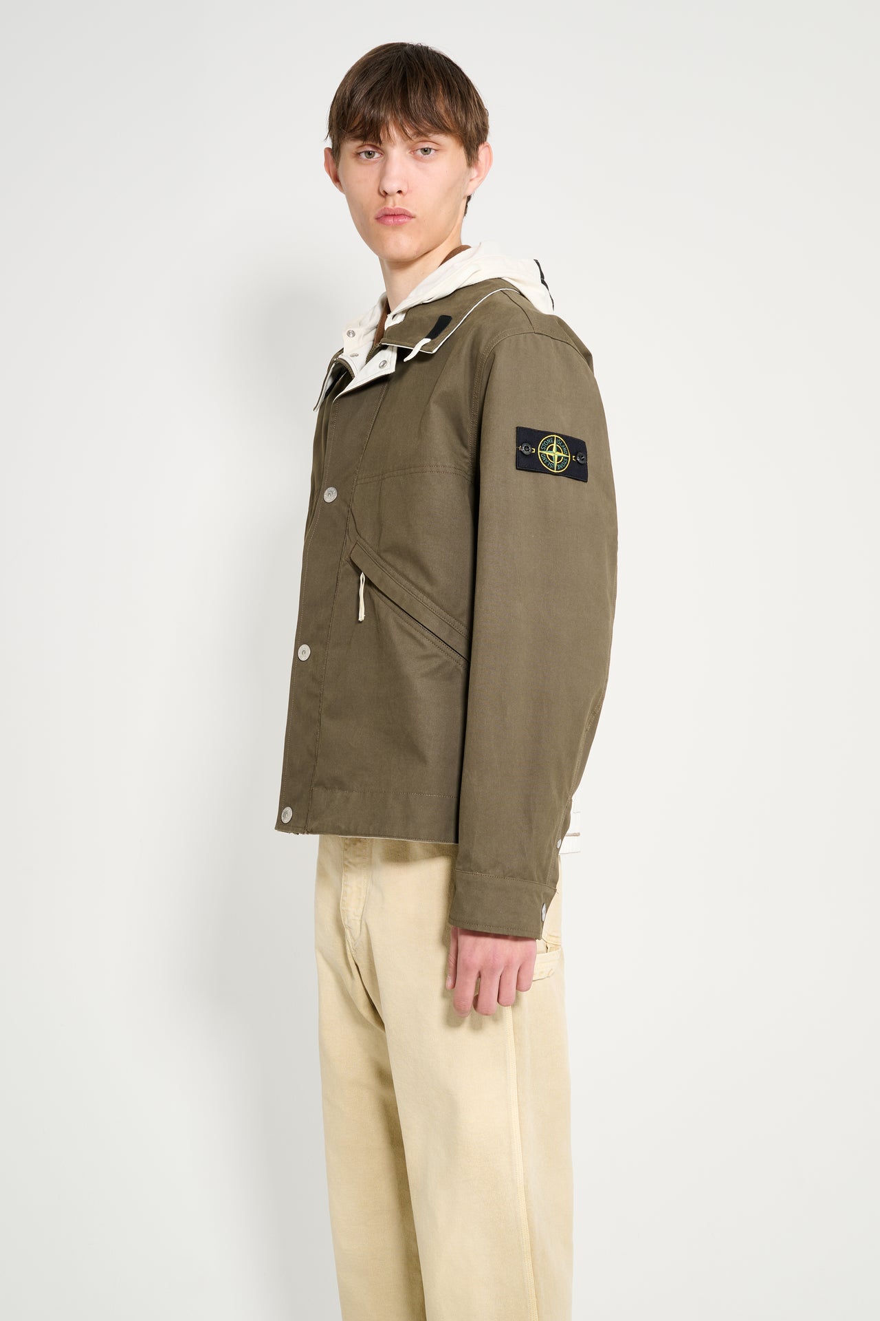 Stone Island Hooded Compass Jacket Military Green