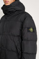 Stone Island Garment Dyed Crinkled Reps NY Hooded Down Jacket Black
