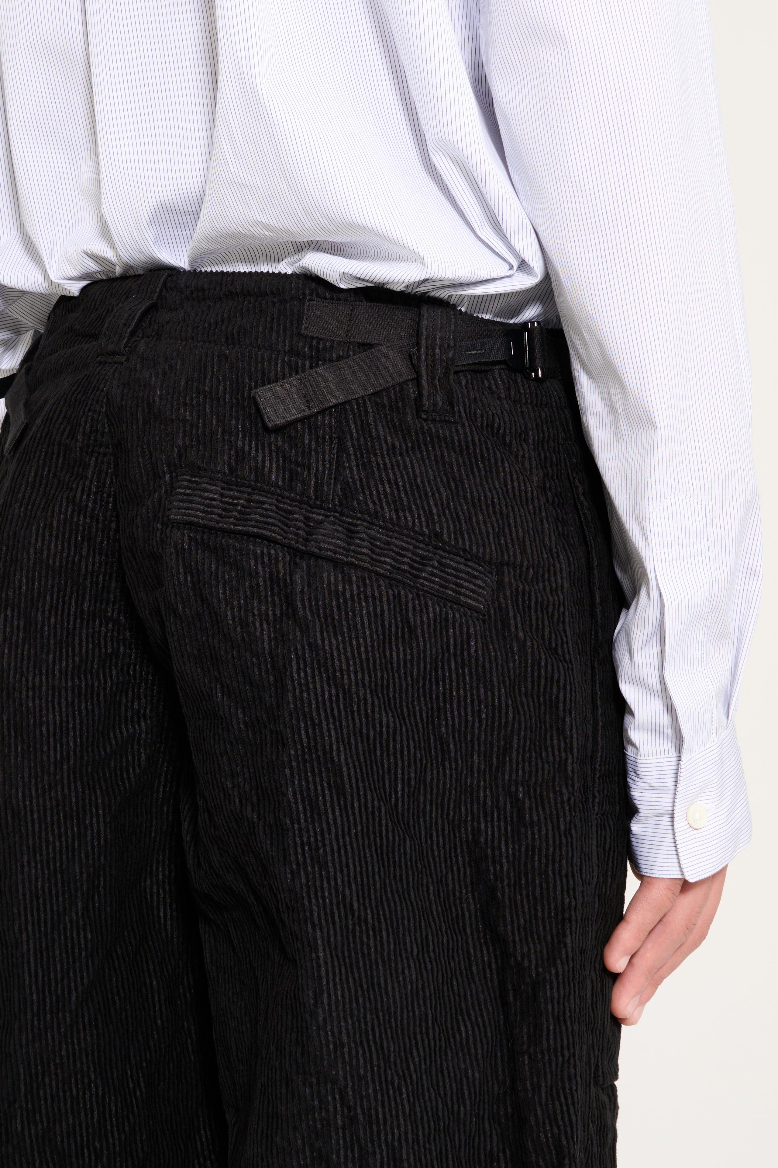 Stone Island Wrinkled Corduroy 500-TC Cargo Trousers Black