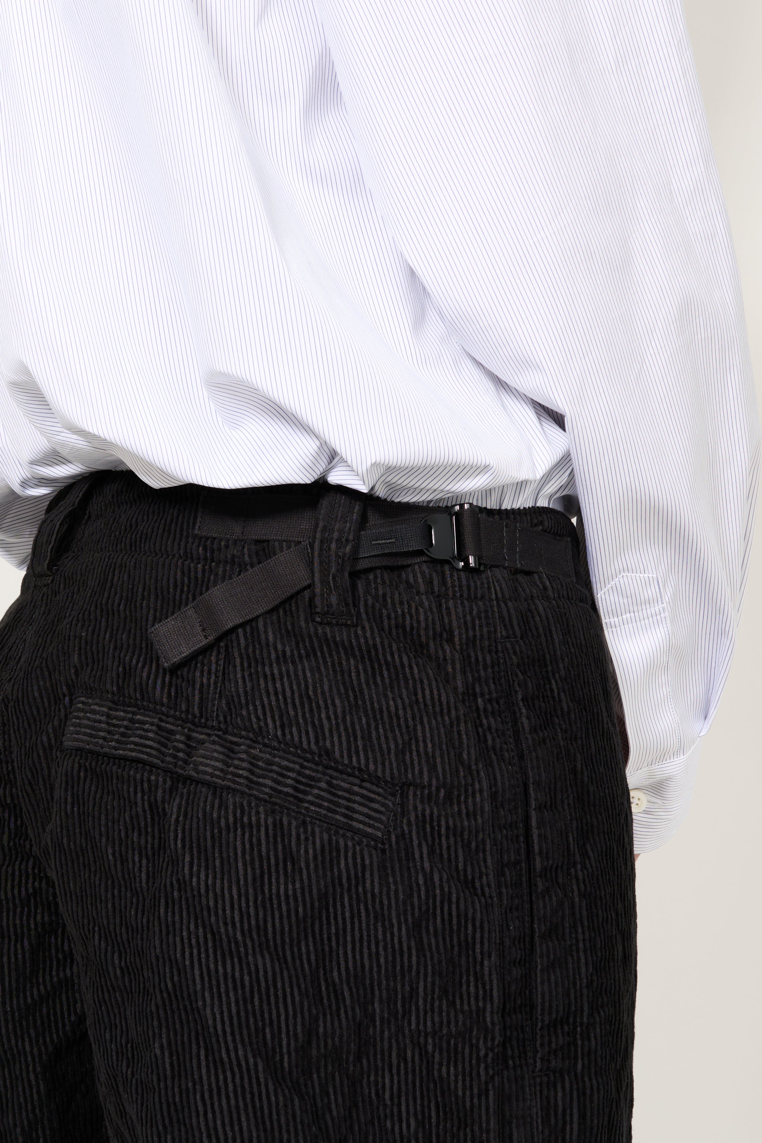 Stone Island Wrinkled Corduroy 500-TC Cargo Trousers Black