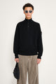 Stone Island Stretch RWS Wool Half Button Jumper Black