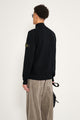 Stone Island Stretch RWS Wool Half Button Jumper Black