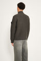 Stone Island Pure Wool Jumper With Zip Pockets Military Green