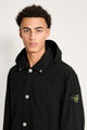 Stone Island Hooded Long Coat Compact Touch Poly-TC Black