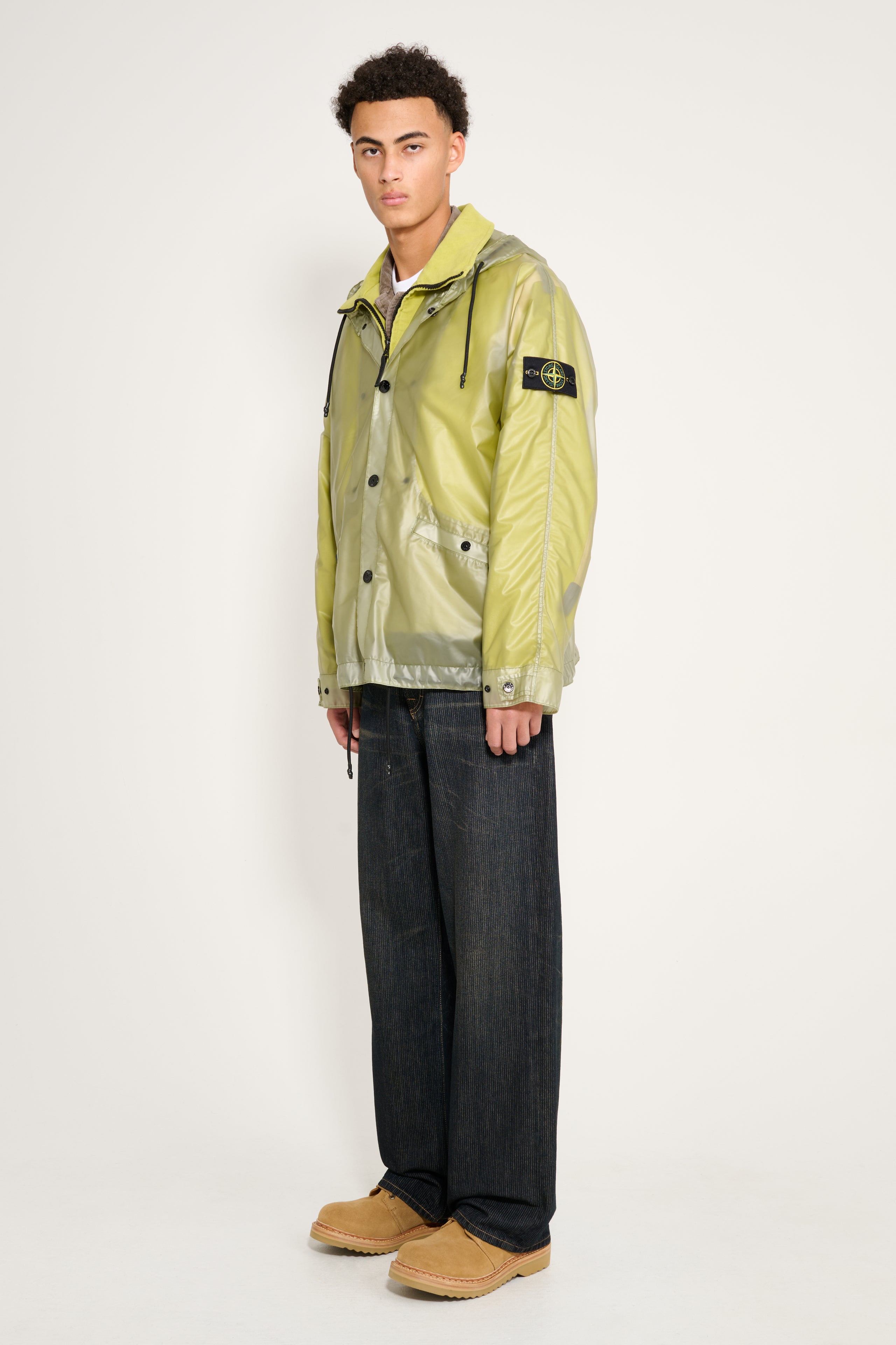Stone Island Translucent Cover + Cotton Moleskin Parka Fern