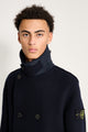 Stone Island Double Breasted Pea Coat Navy Blue