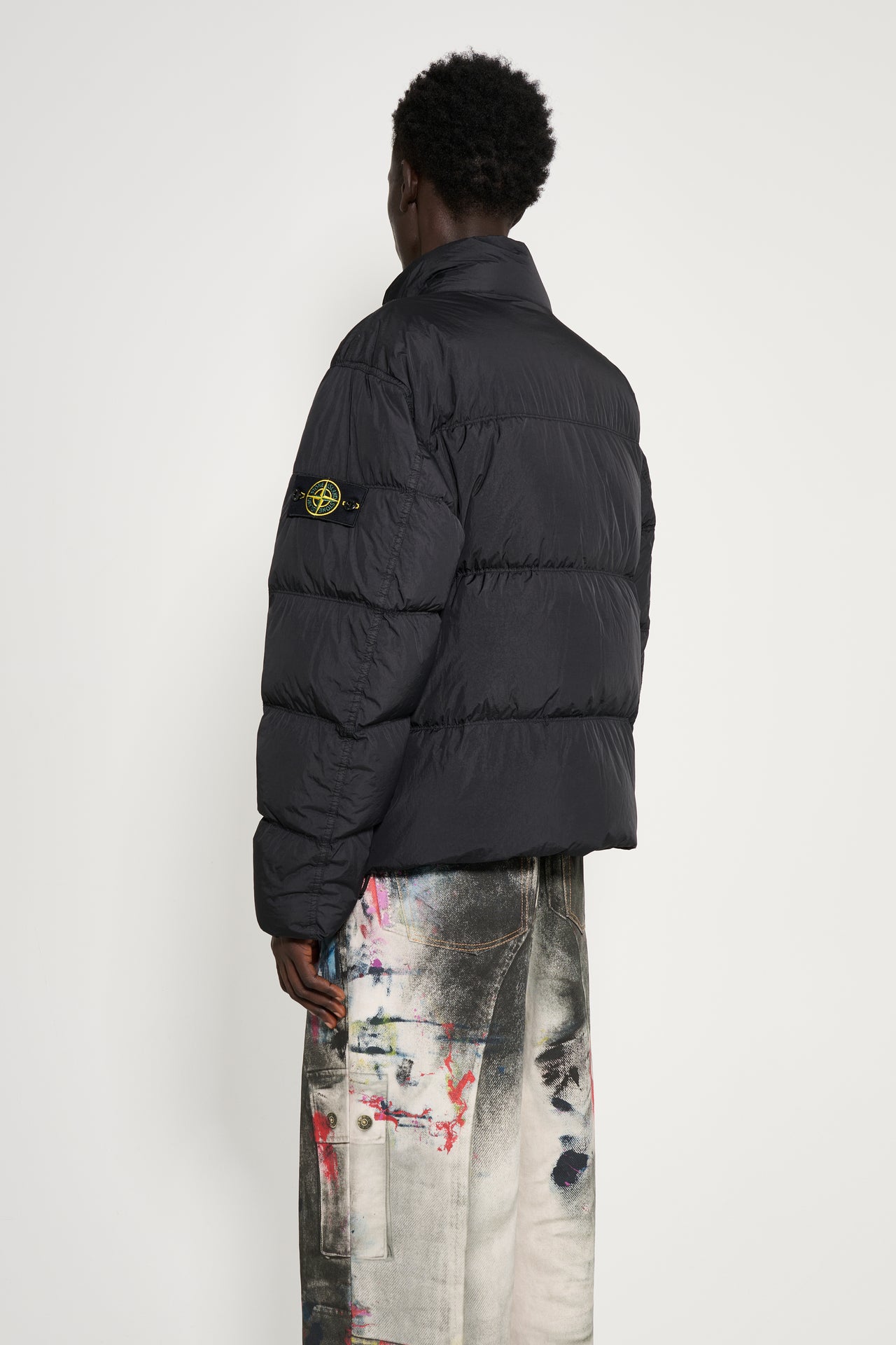 Stone Island Short Down Jacket Black