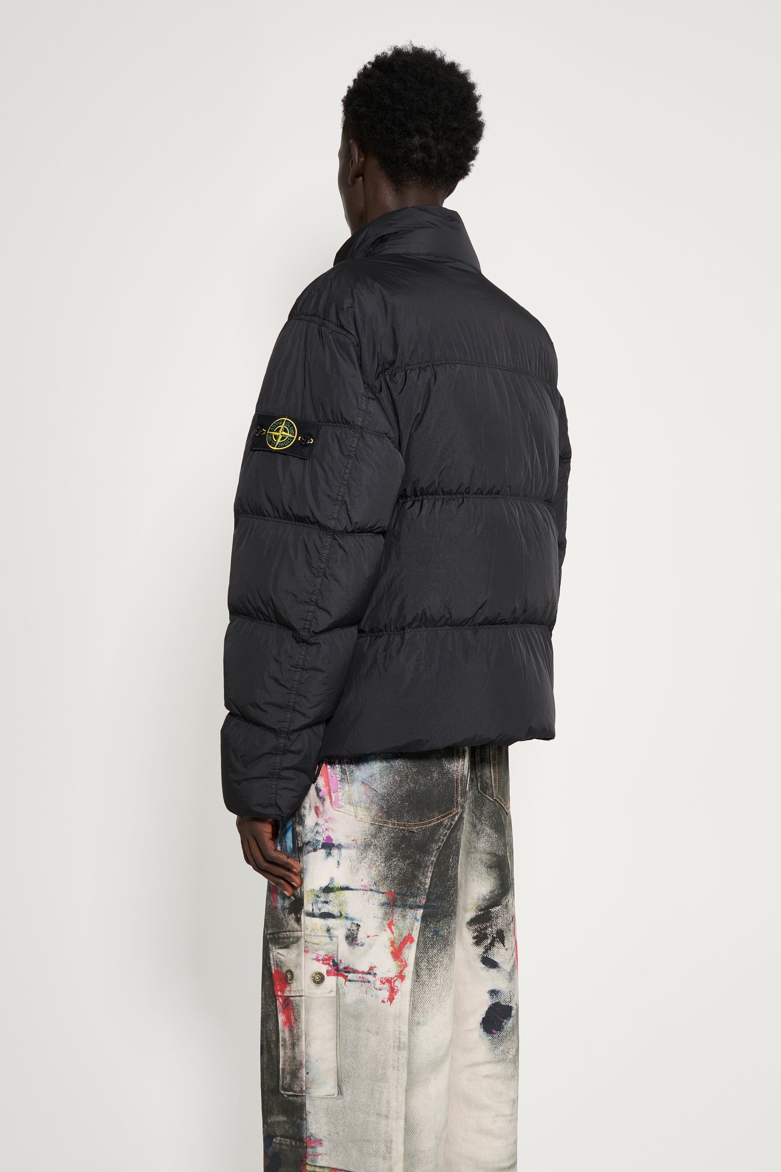 Stone Island Short Down Jacket Black