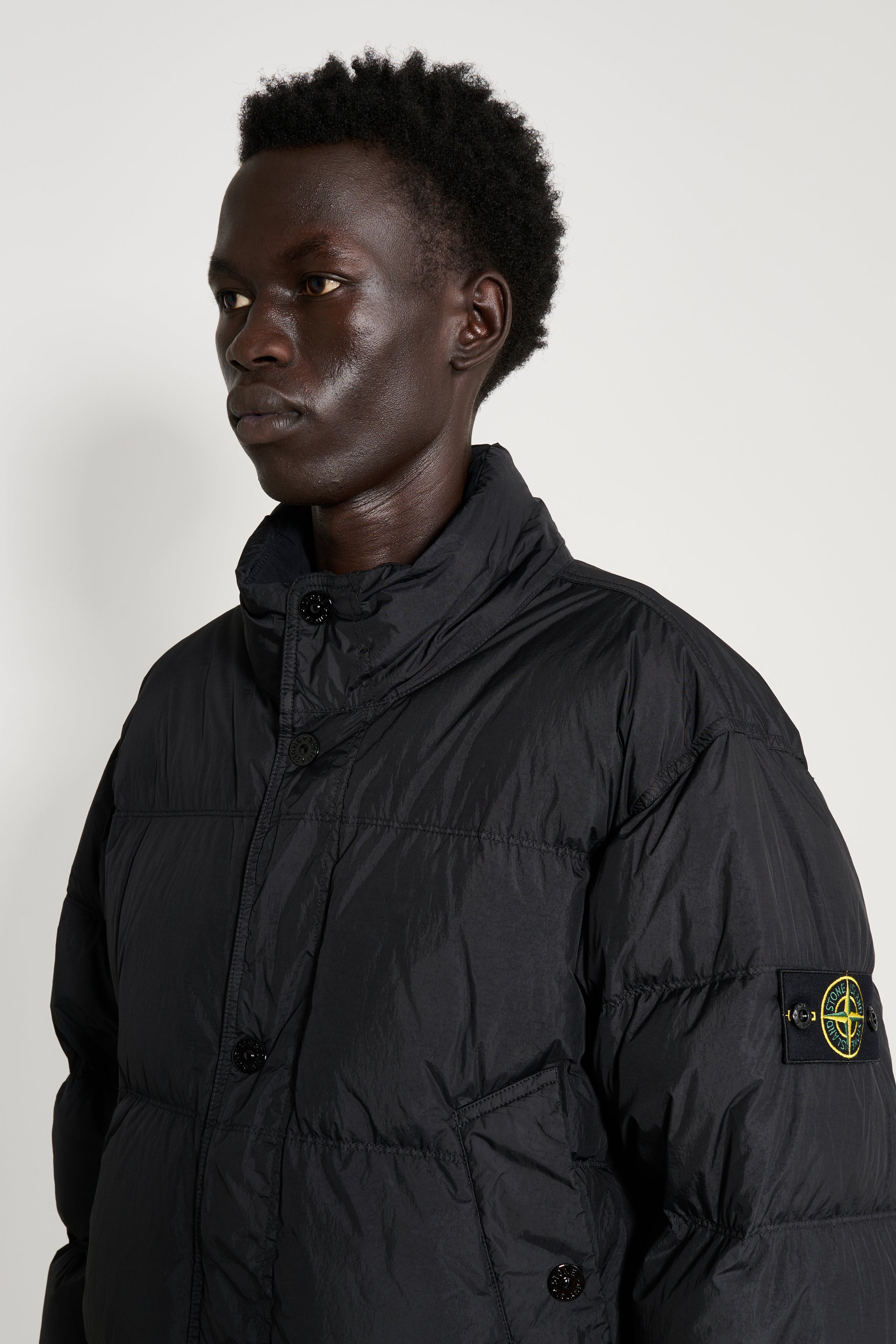 Stone Island Short Down Jacket Black