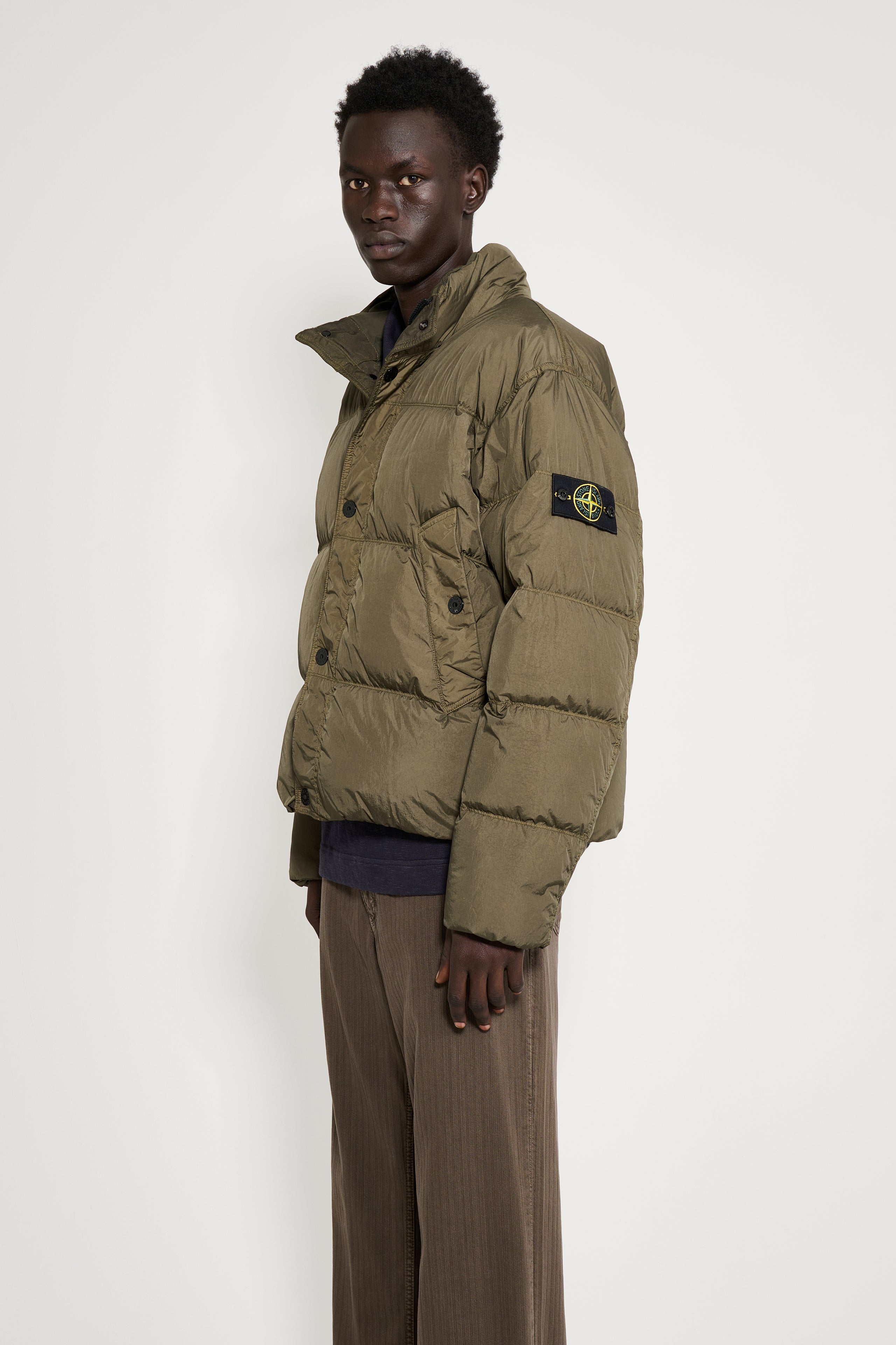 Stone Island Short Down Jacket Military Green