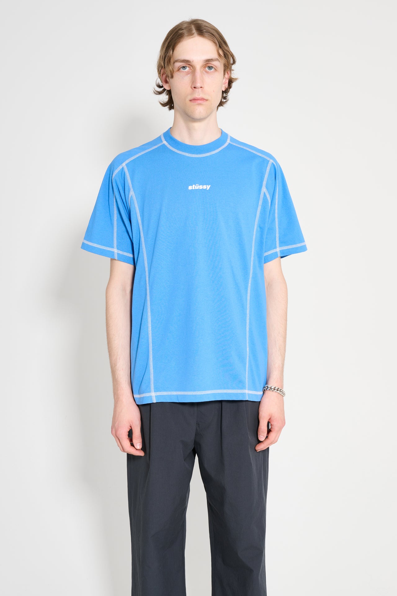 Stüssy Wave Short Sleeve Crew Blue