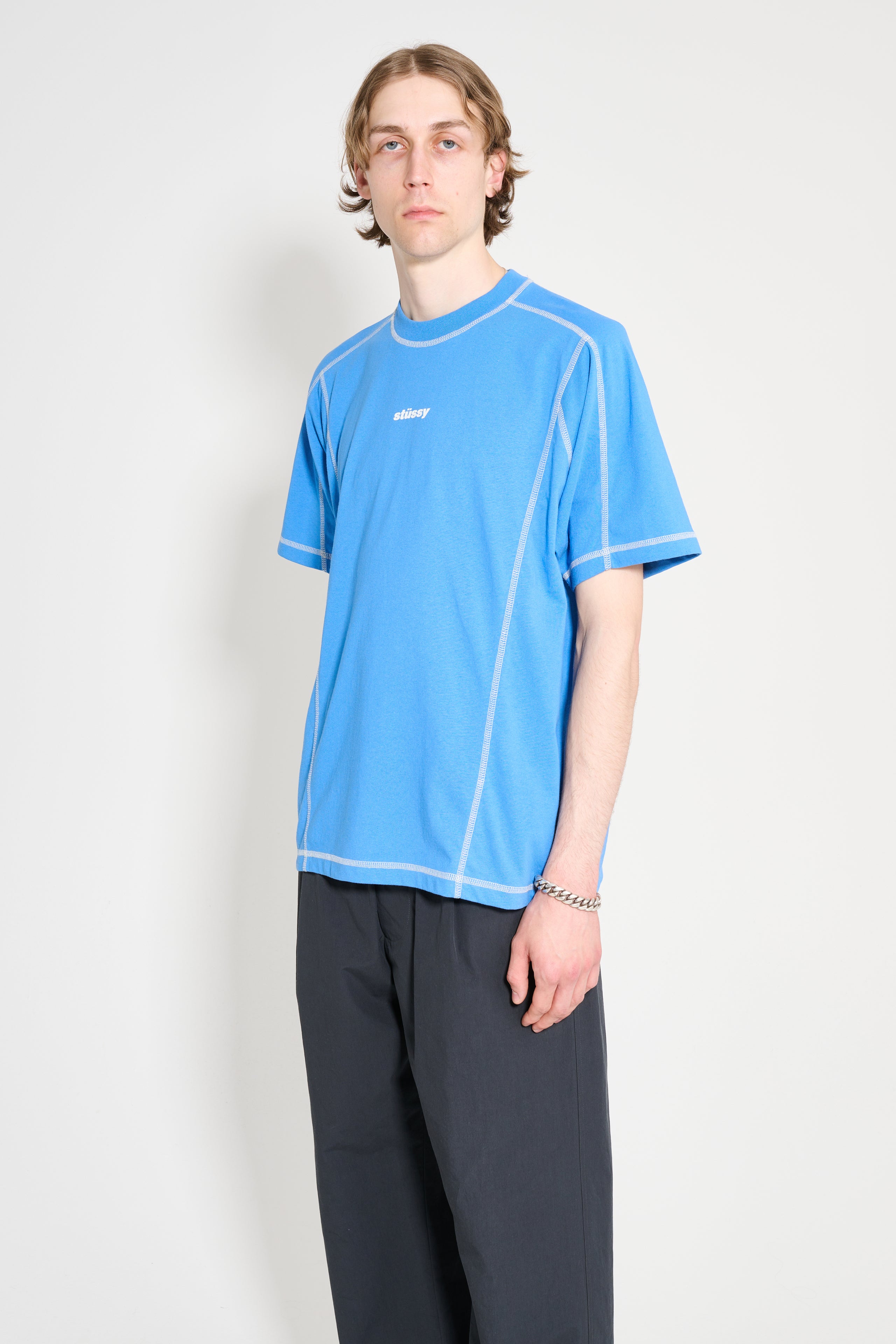 Stüssy Wave Short Sleeve Crew Blue