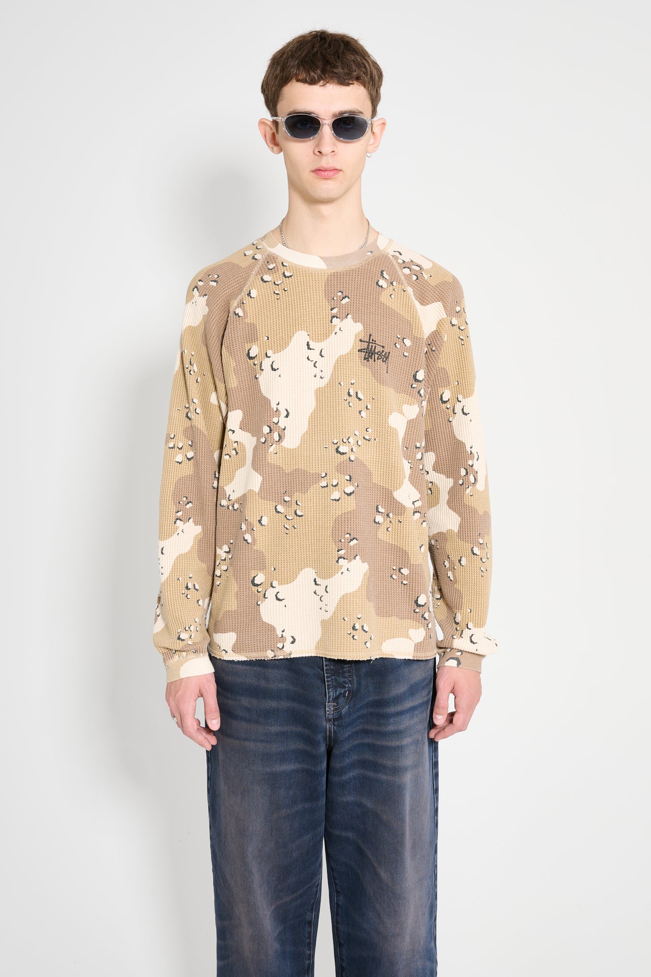 Stüssy Raglan Thermal Basic Stock T-shirt Desert Camo