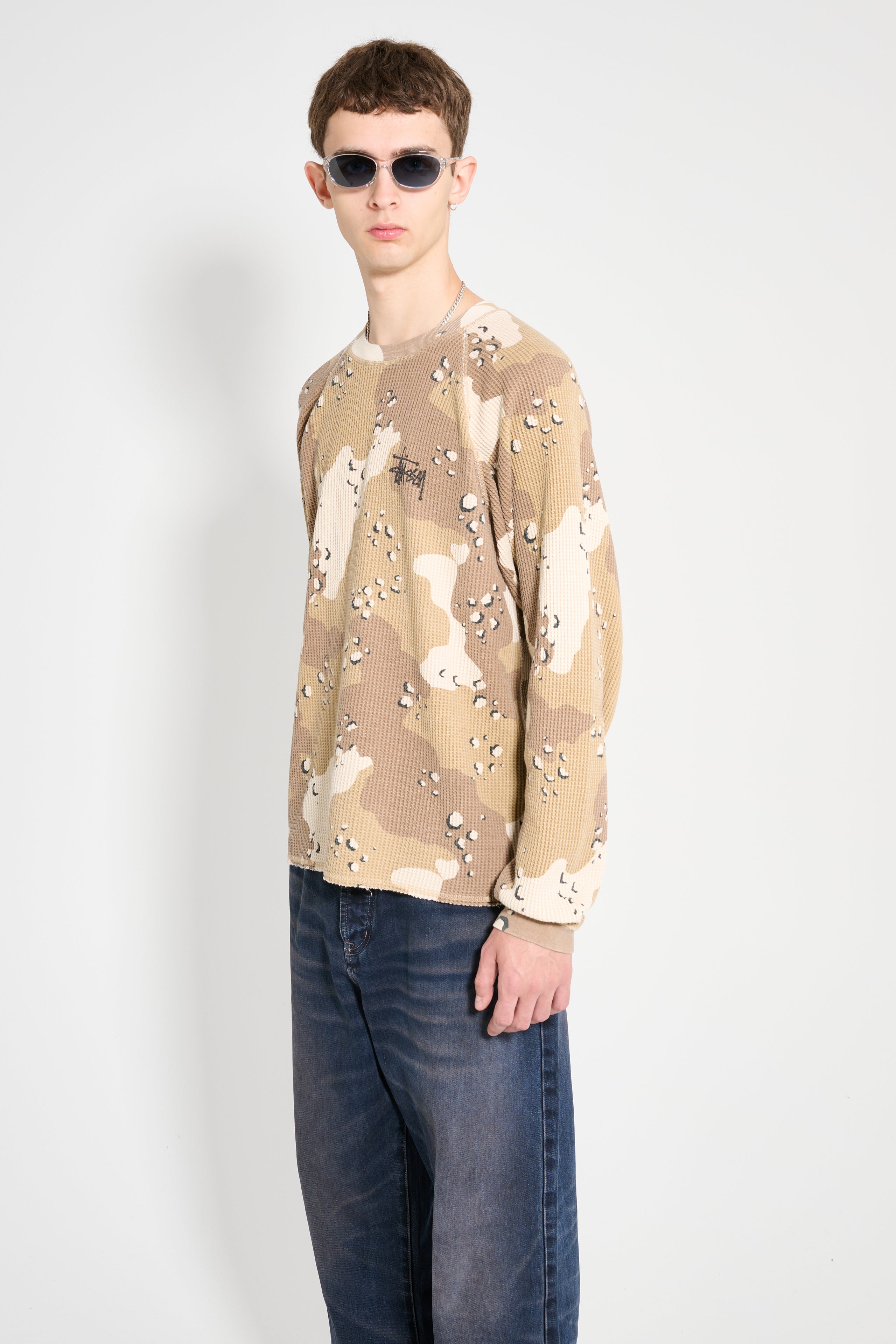 Stüssy Raglan Thermal Basic Stock T-shirt Desert Camo