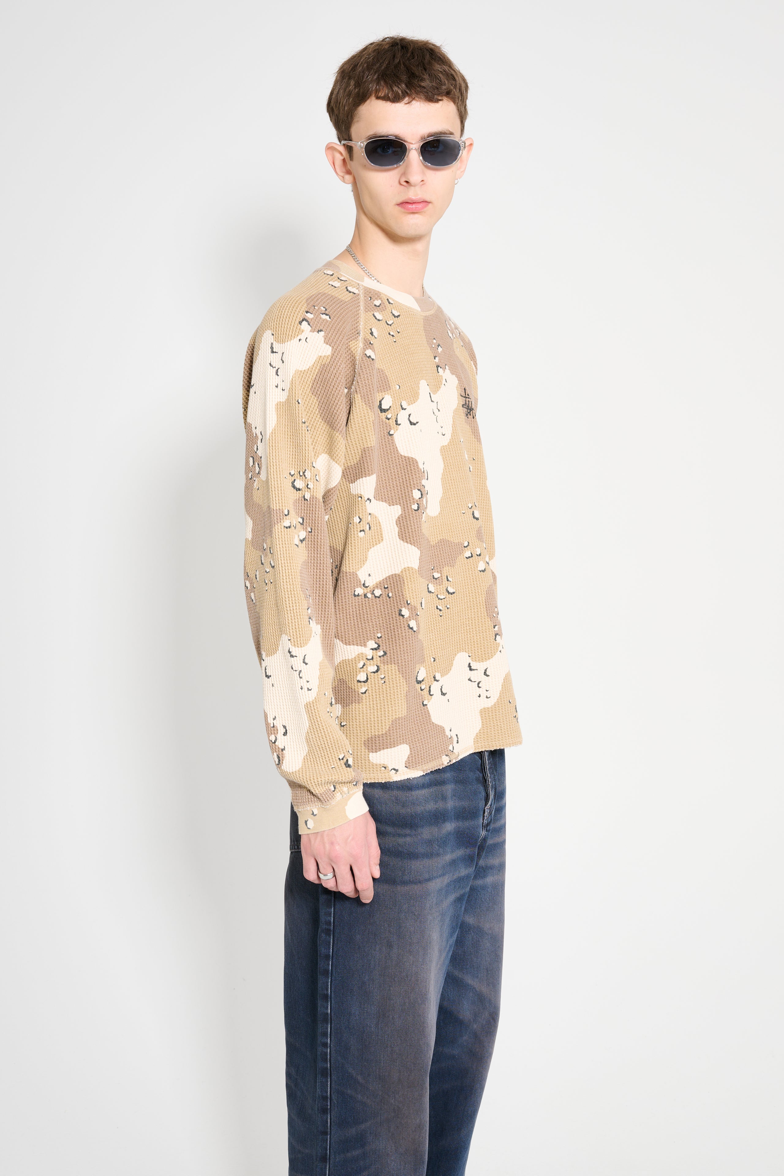 Stüssy Raglan Thermal Basic Stock T-shirt Desert Camo