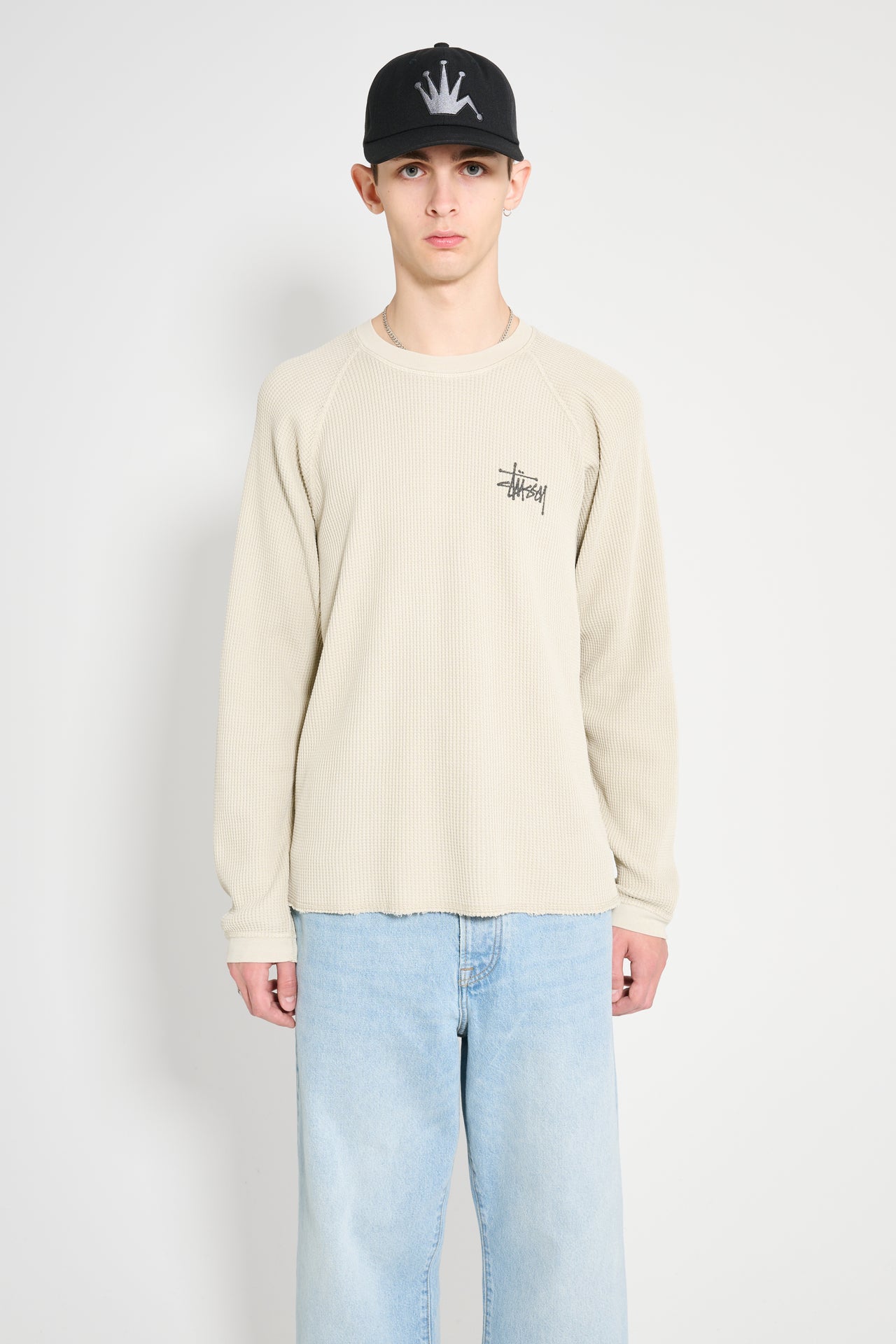 Stüssy Raglan Thermal Basic Stock T-shirt Bone