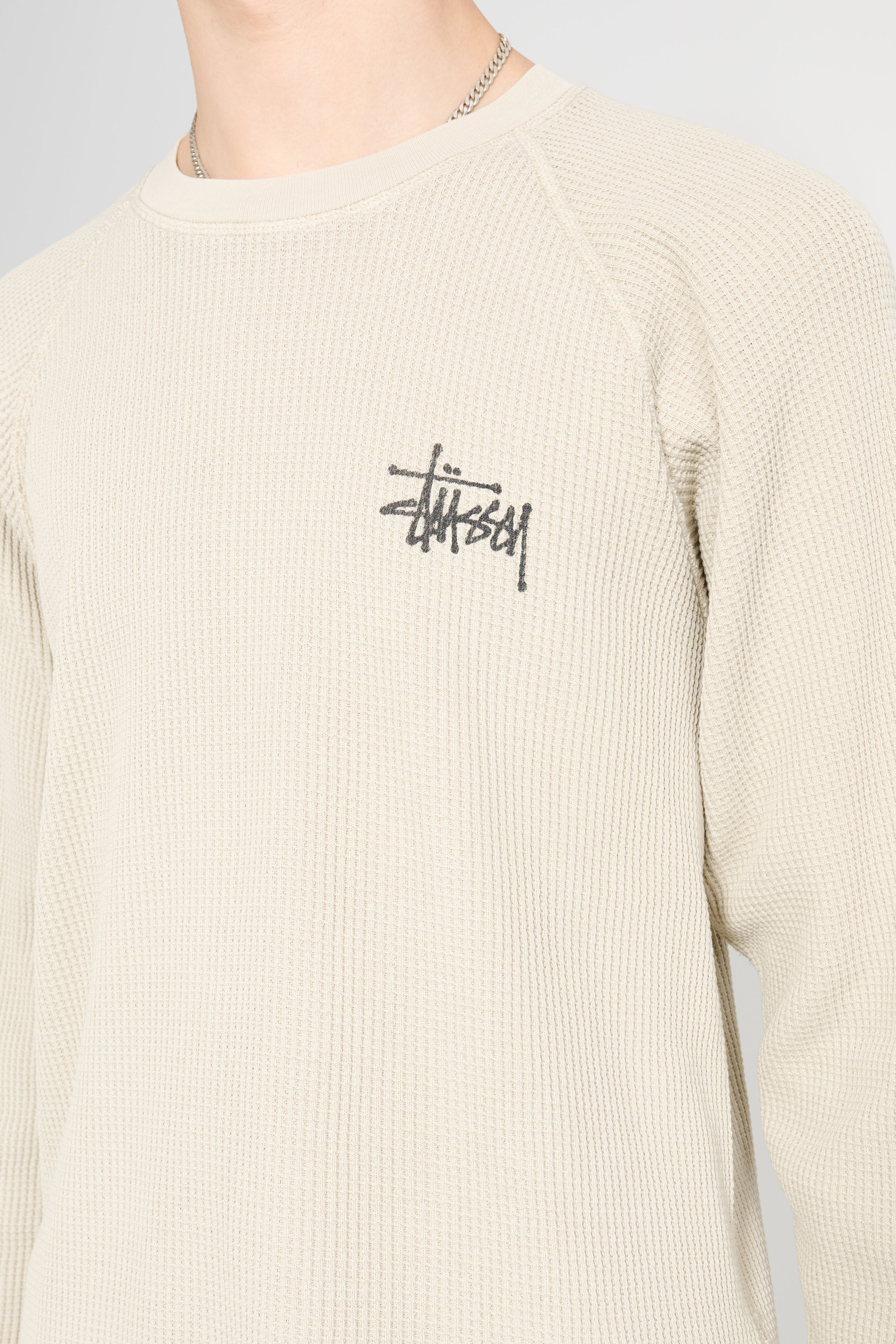 Stüssy Raglan Thermal Basic Stock T-shirt Bone